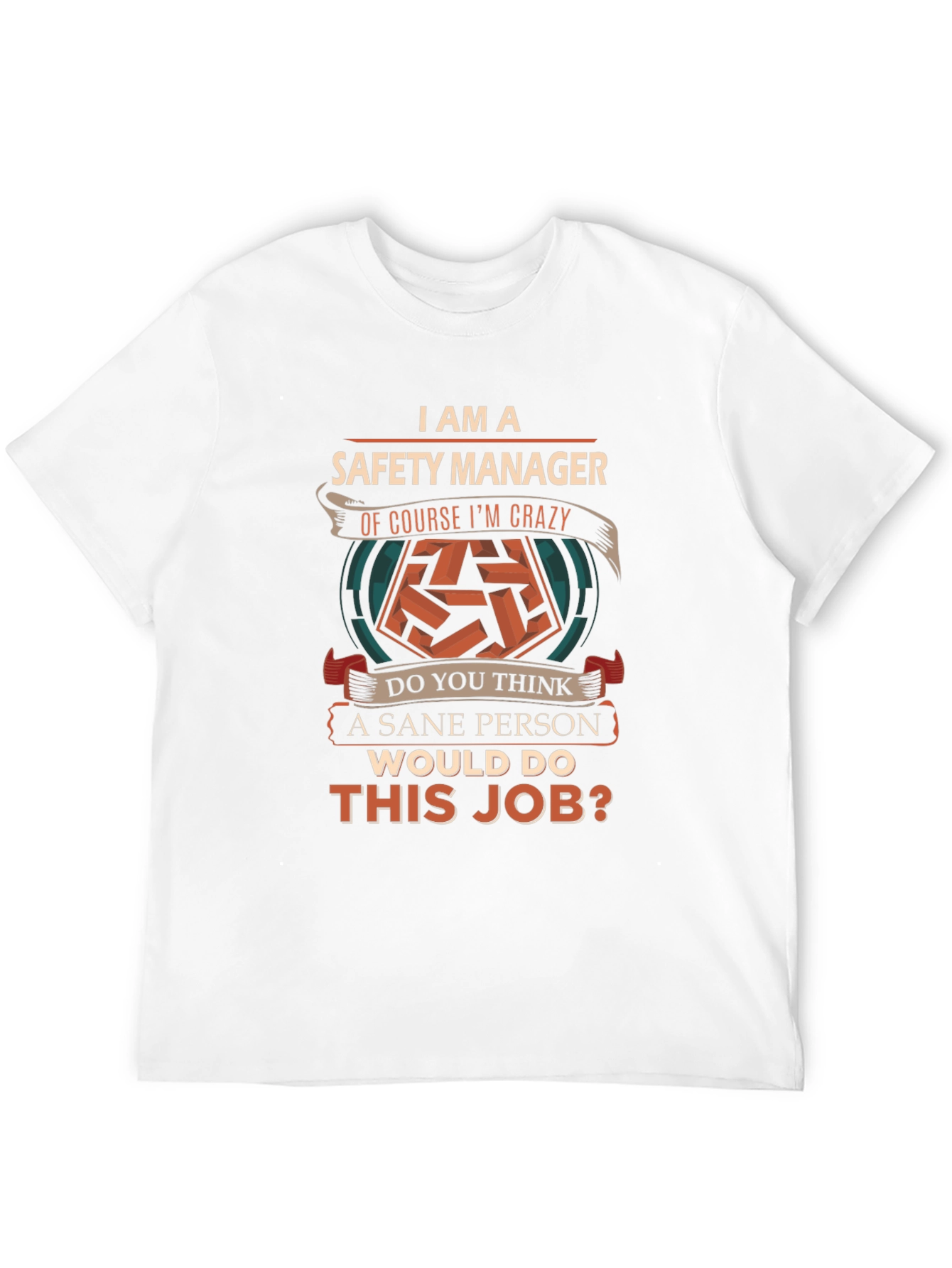 Black Safety Manager Crazy Job T-Shirt view 12
