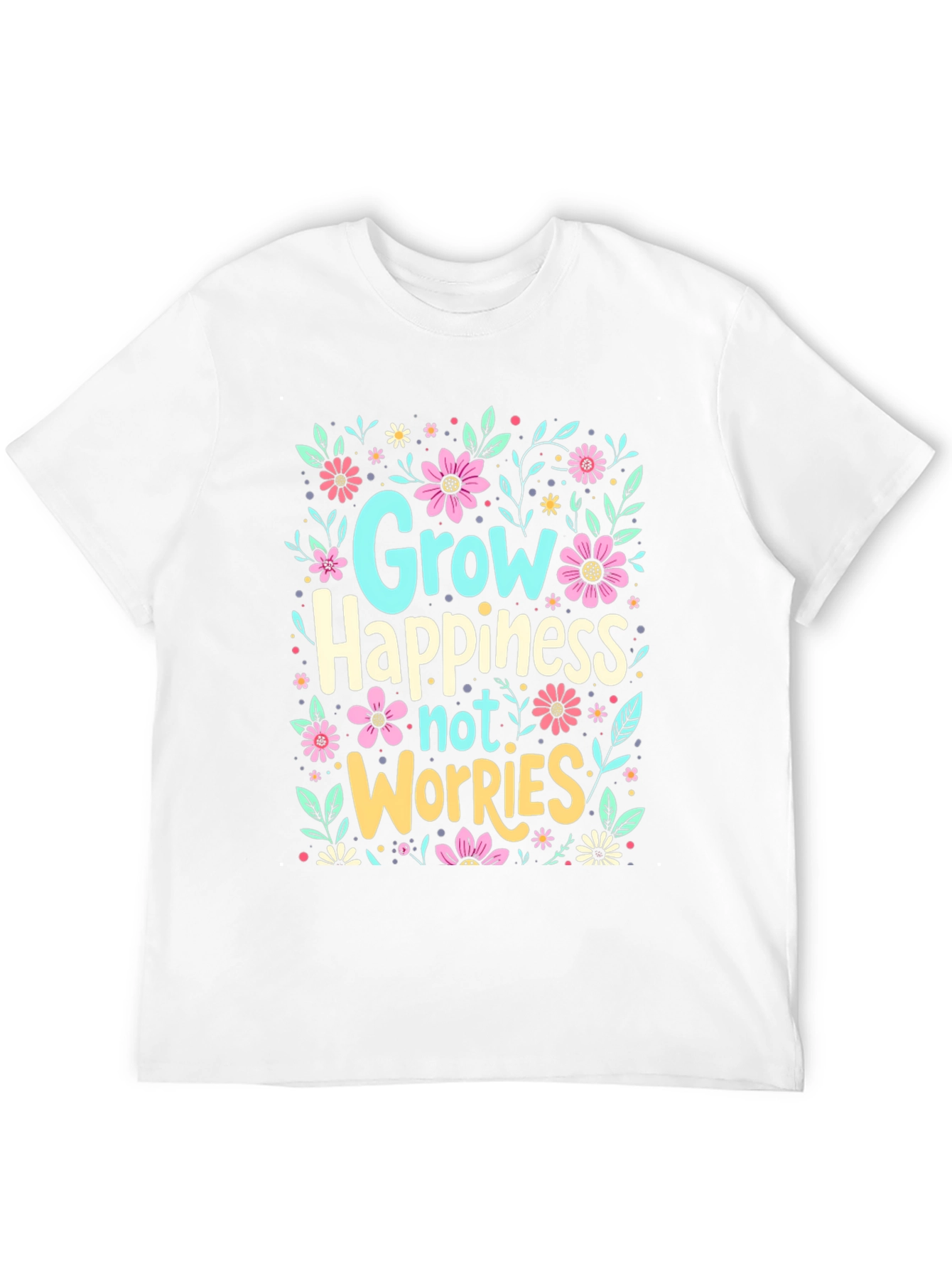 Black Grow Happiness Floral Graphic T-Shirt view 12