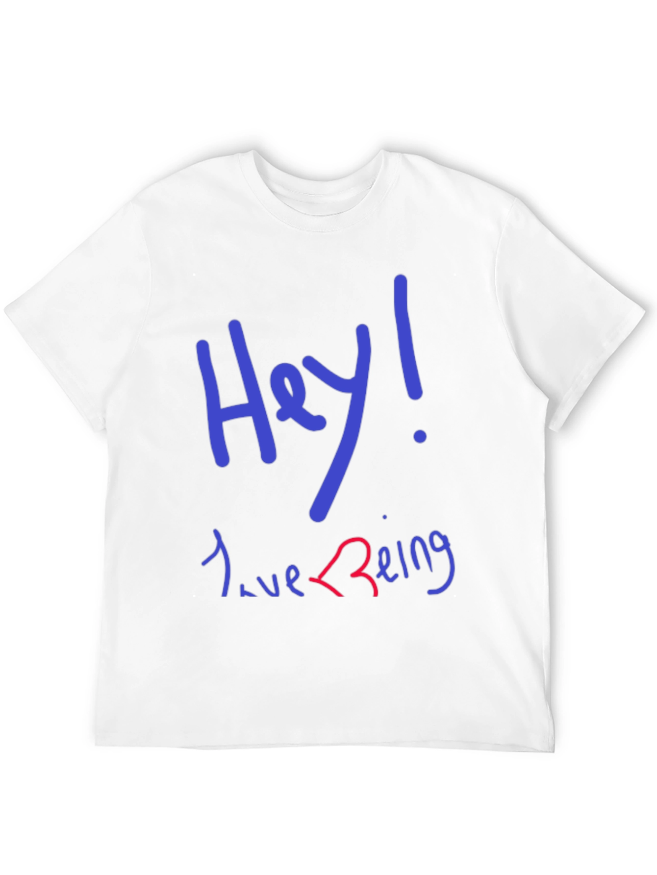 Black Hey! Love Being T-Shirt - Black Graphic Tee view 12