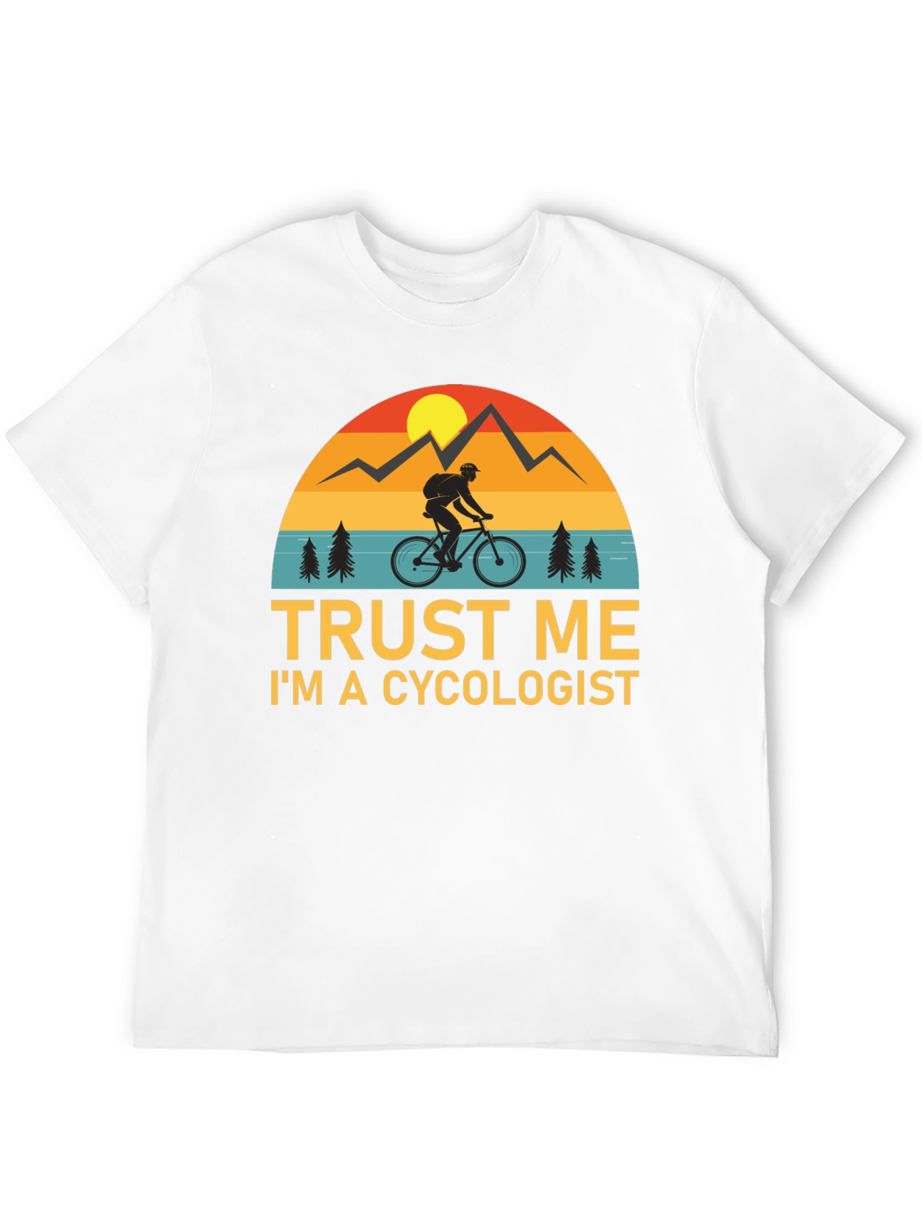 Black Trust Me I'm a Cycologist Funny Biker T-Shirt view 12