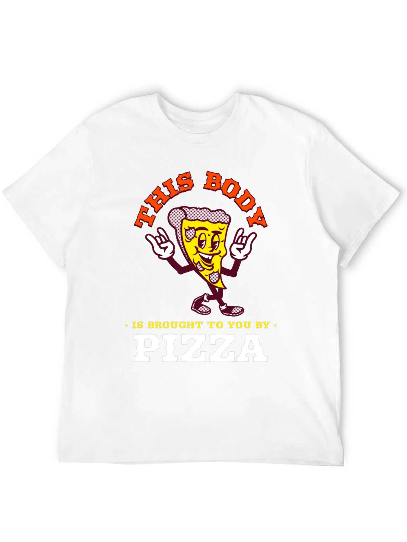 Black Funny Pizza Lover T-Shirt: This Body Brought to You by Pizza view 12