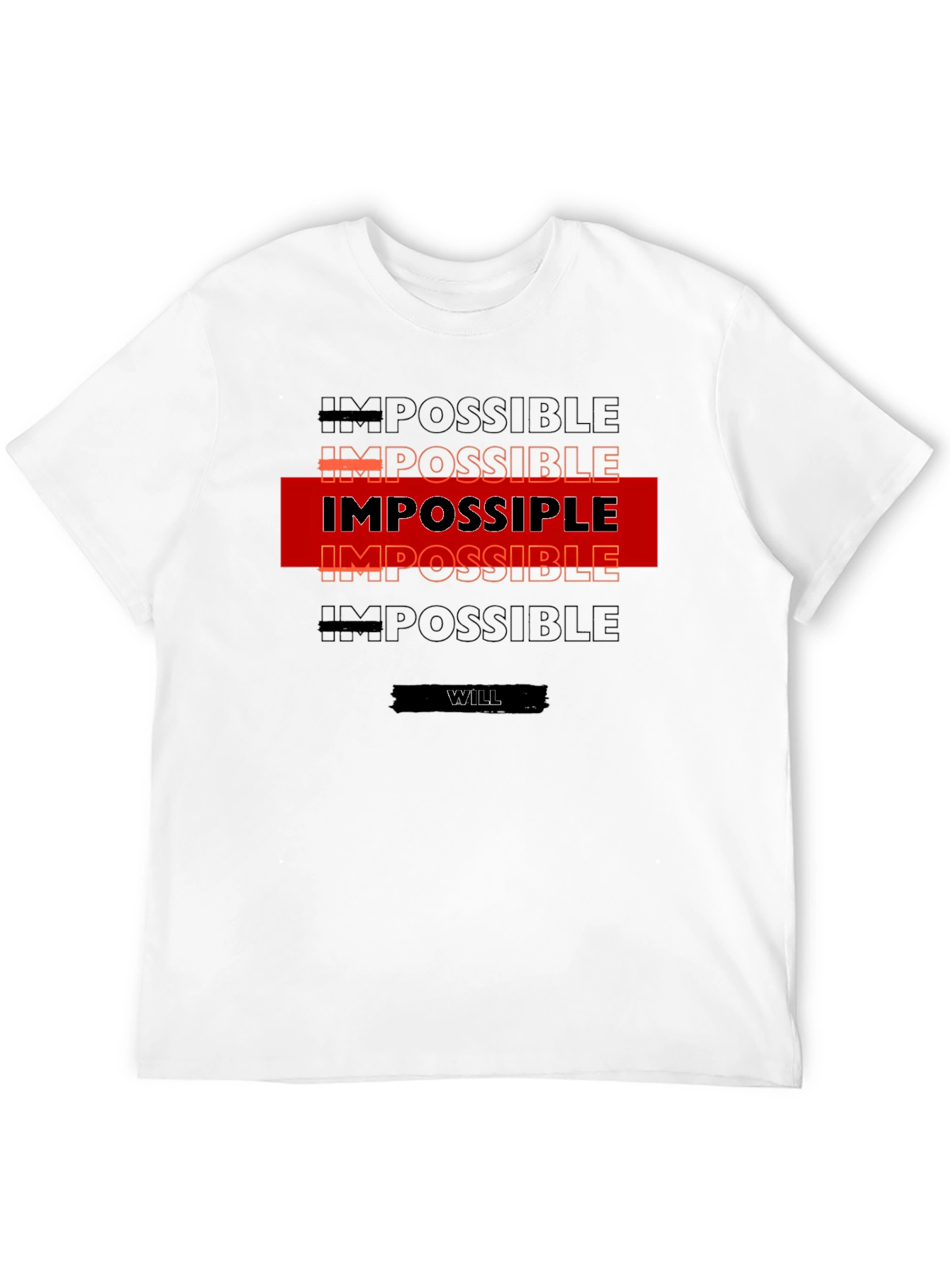 Black Impossible is Nothing T-Shirt - Motivational Design view 12