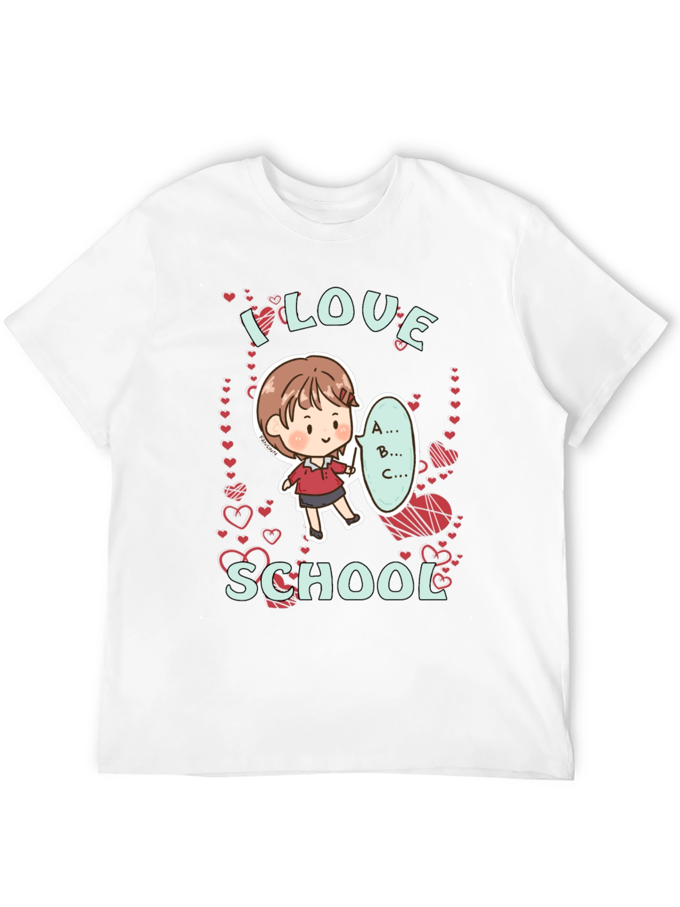 Black I Love School T-Shirt view 12