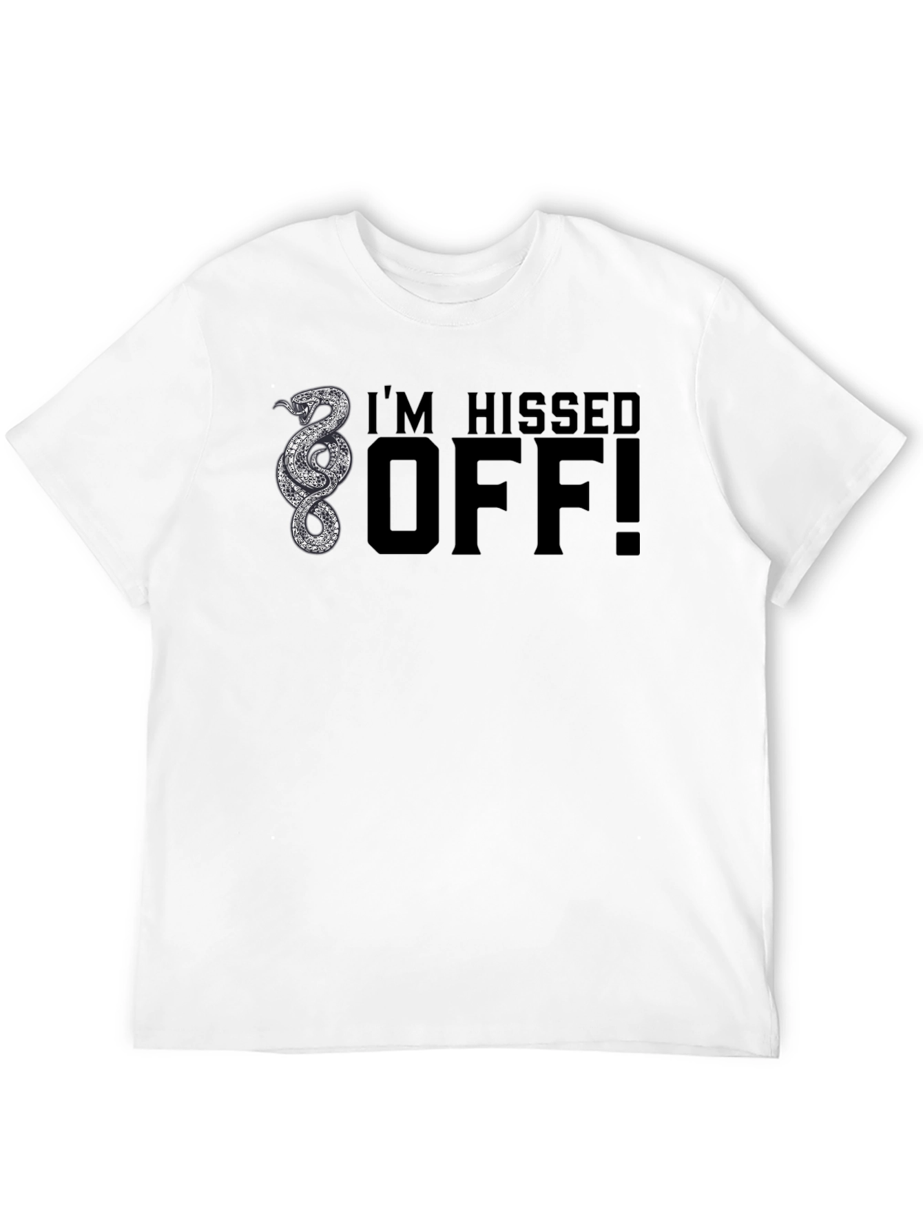 Black Hissed Off Graphic Tee - Funny Snake T-Shirt view 12