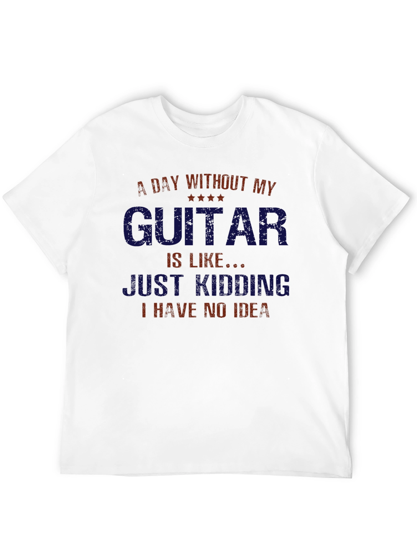 Black Guitar Lover's T-Shirt - 'A Day Without My Guitar' view 12