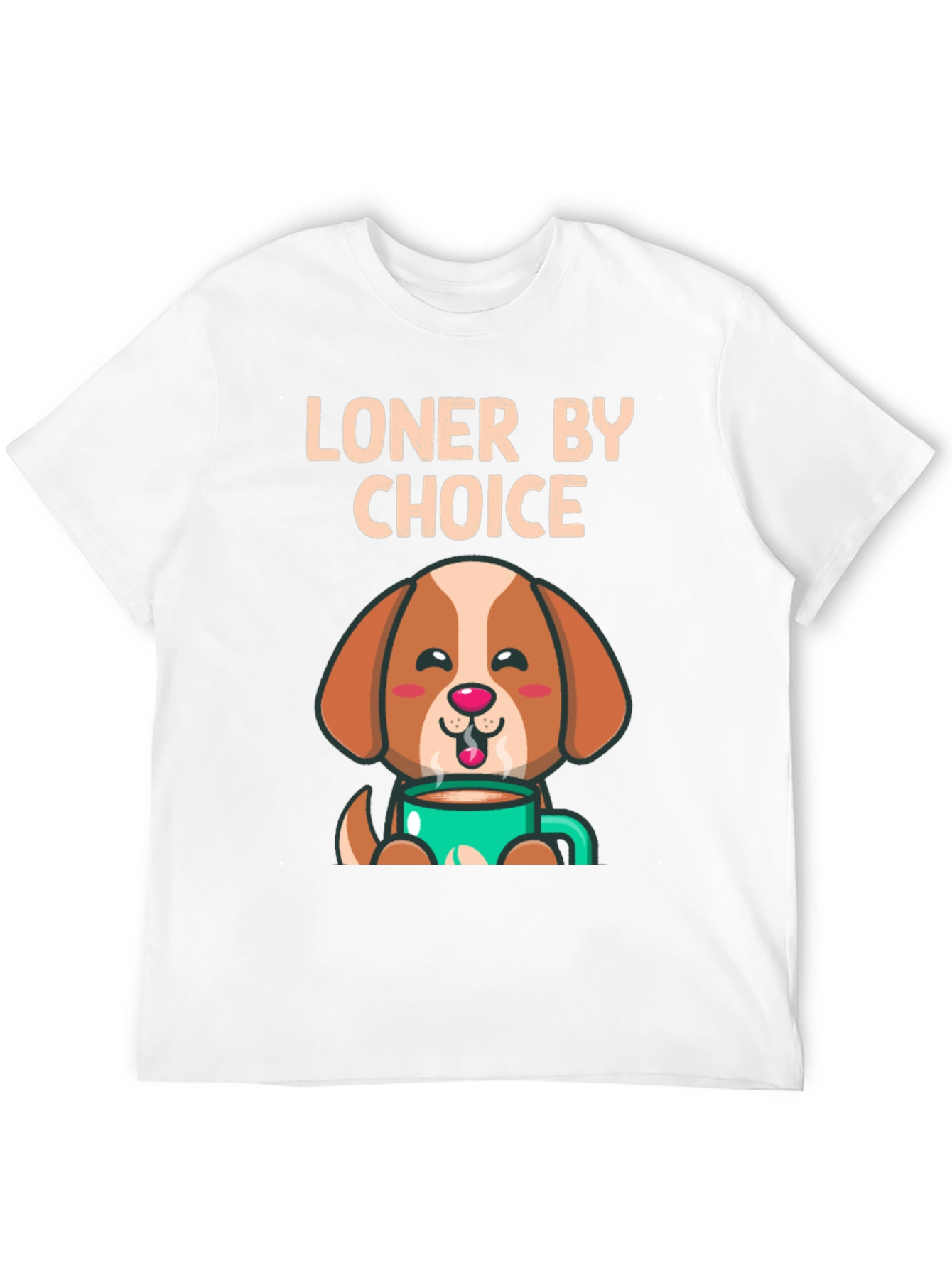 Black Loner By Choice Dog Coffee T-Shirt view 12