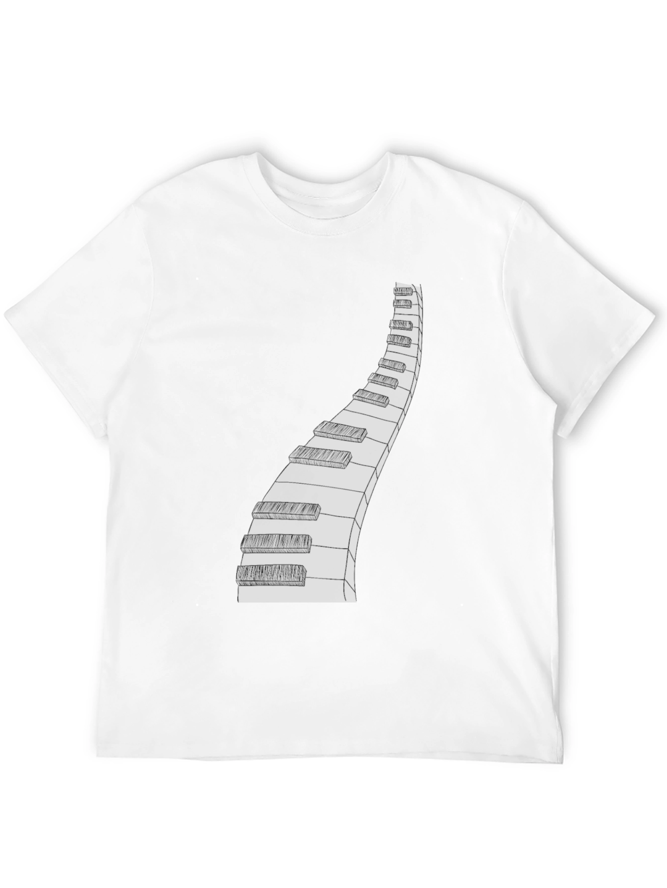 Black Piano Keys Graphic Tee - Musician Style view 12