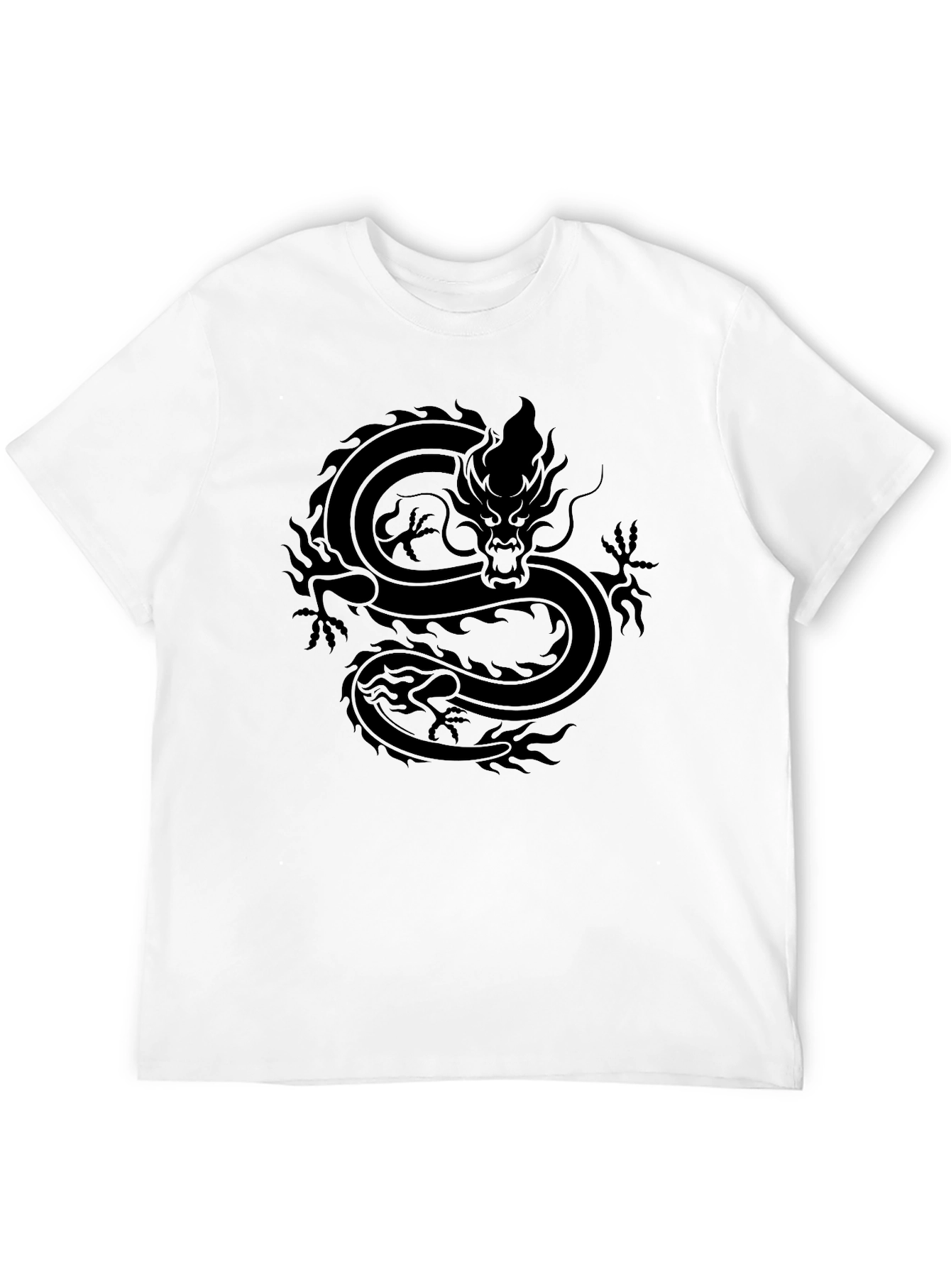Black Dragon Graphic Black Tee - Men's Casual T-Shirt view 12
