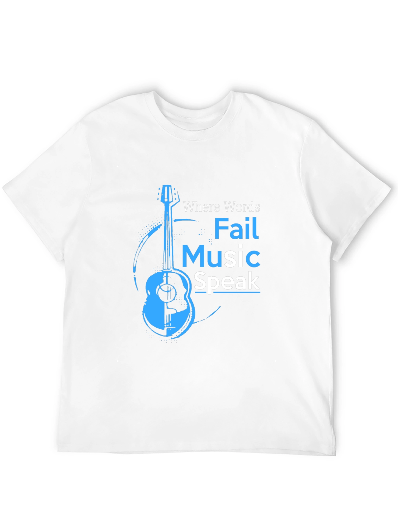 Black Music Speaks T-Shirt - Acoustic Guitar Design view 12