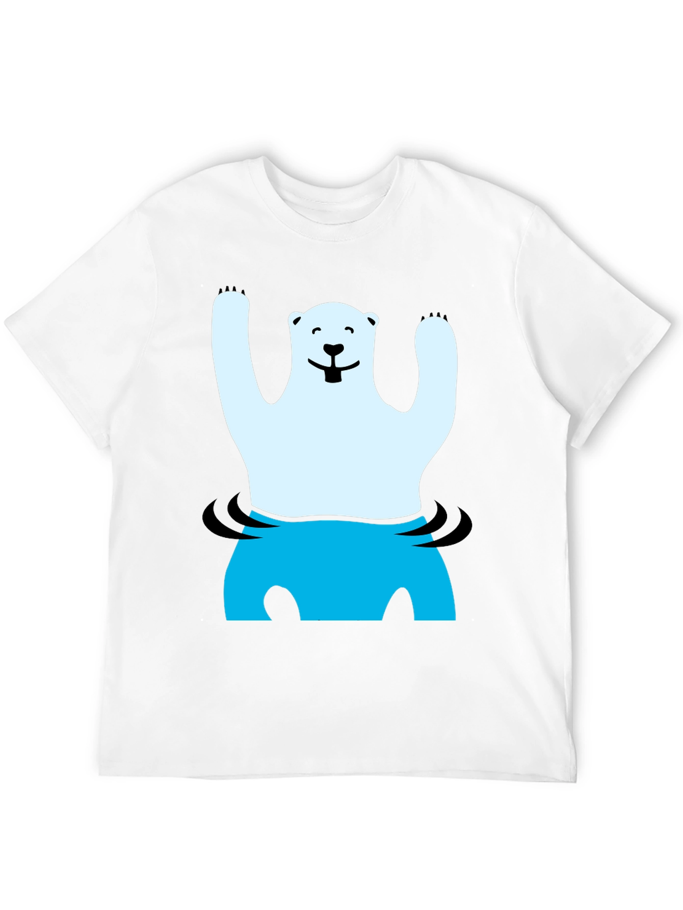 Black Polar Bear in Water Graphic Tee view 12