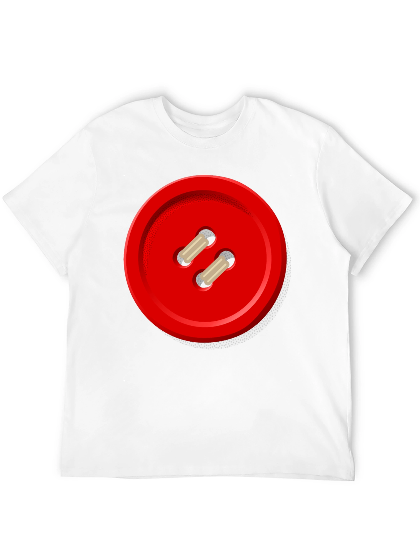 Black Red Button Graphic Tee - Unique Novelty Shirt view 12