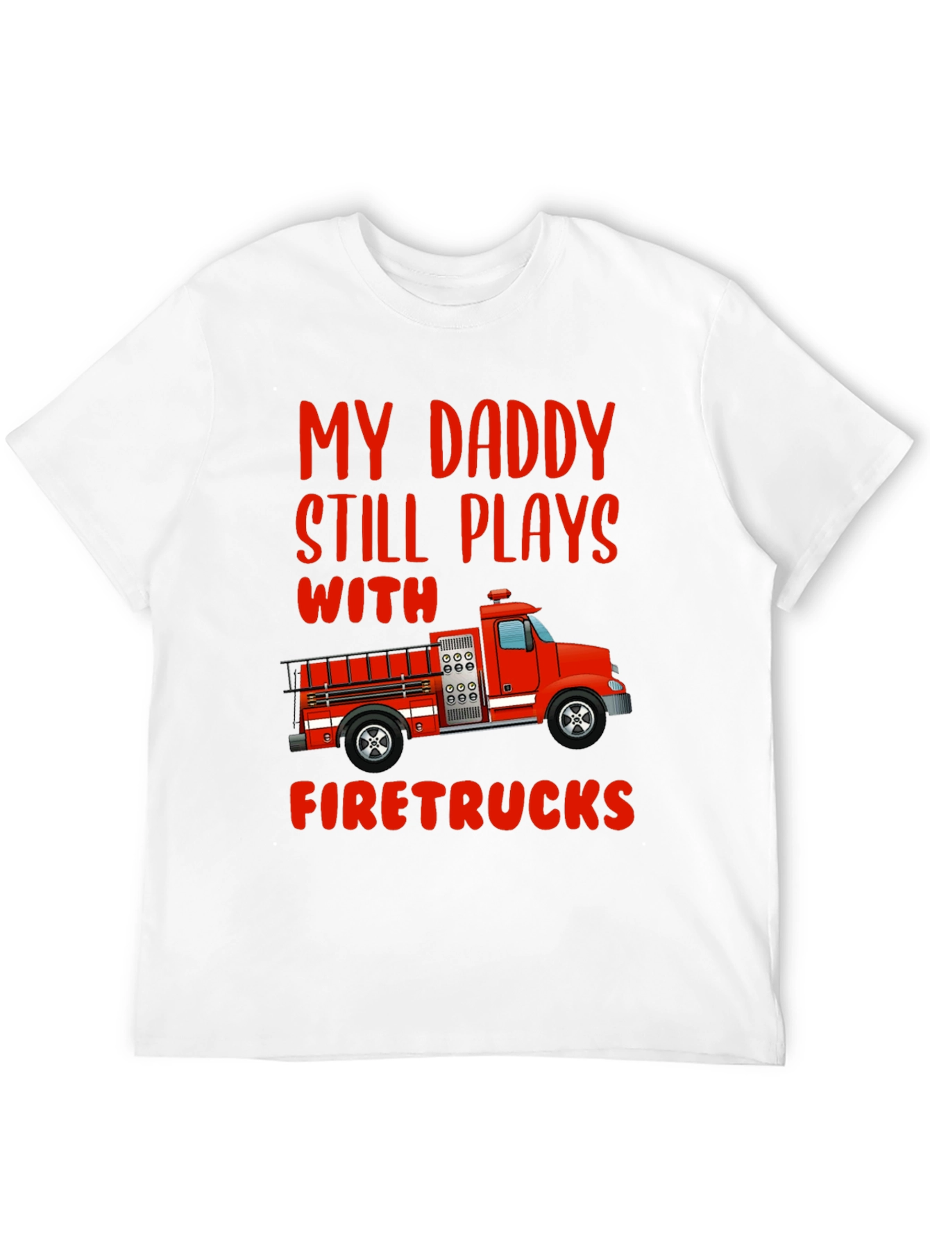 Black Daddy Firetrucks T-Shirt - Gift For Firefighter's Son view 12