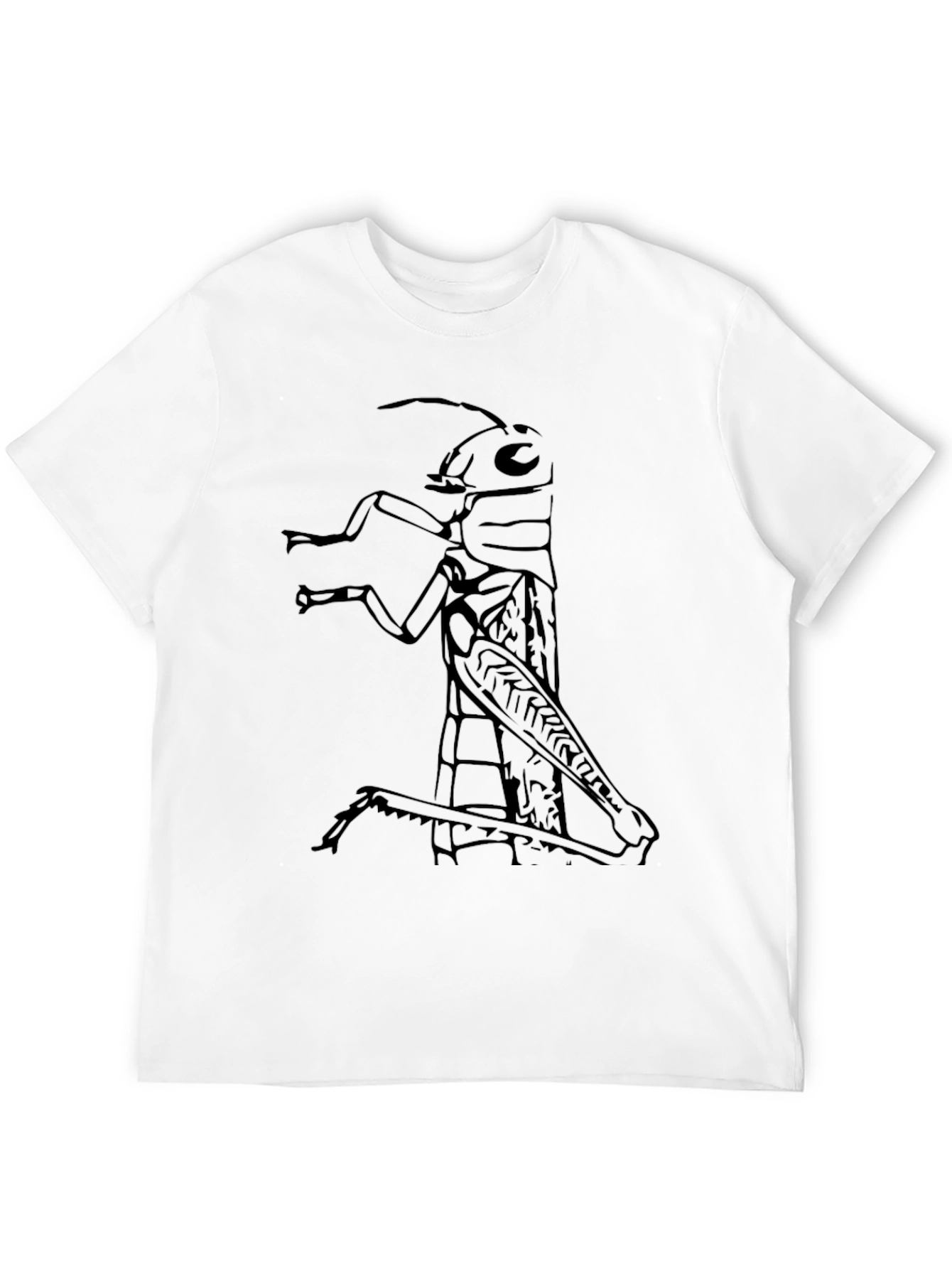 Black Grasshopper Graphic Tee - Black Cotton T-Shirt view 12