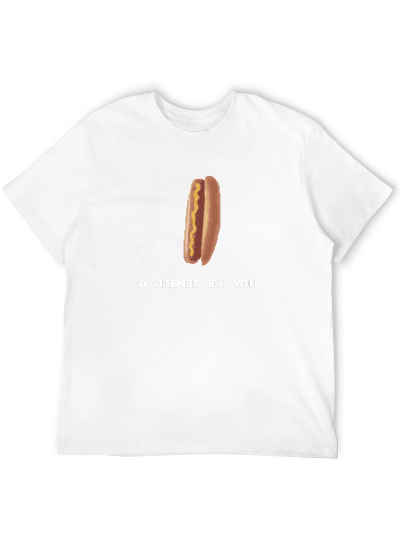 A Wiener Is You T-Shirt - Retro Game Style Hotdog Tee - 12