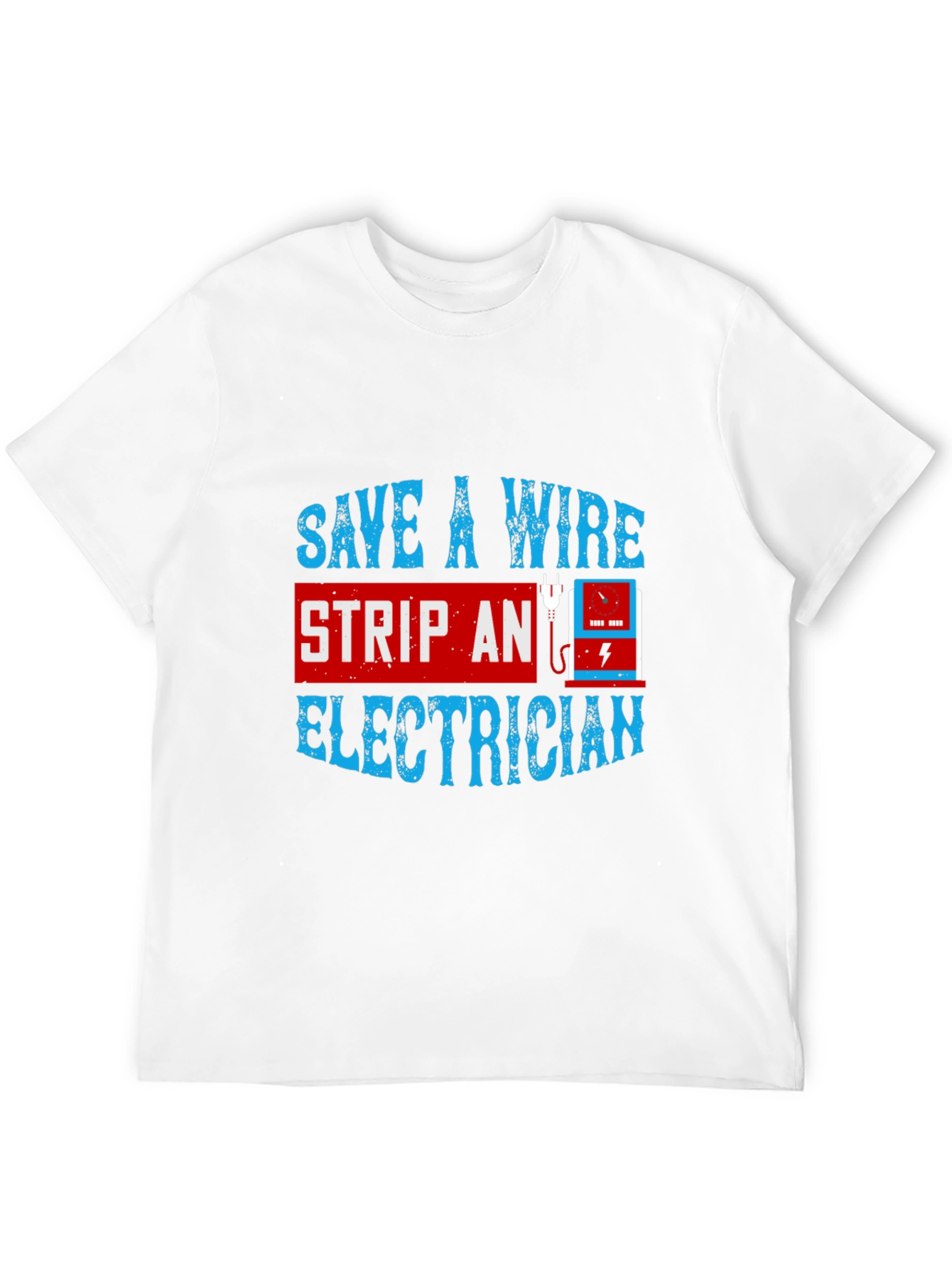 Black Electrician T-Shirt: Save A Wire Humor Tee view 12