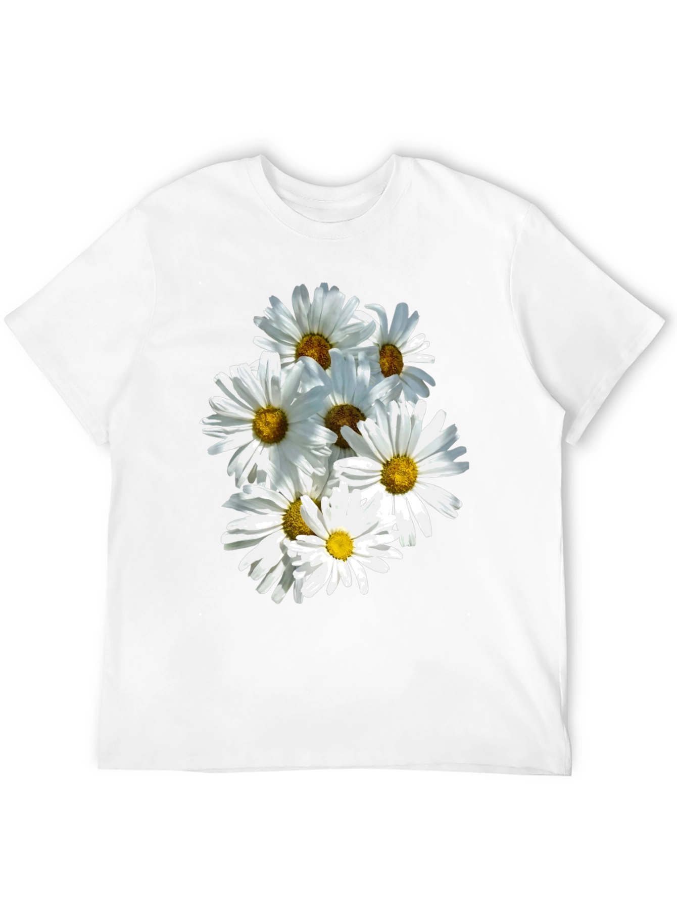 Black Daisy Flower Graphic Black T-Shirt view 12
