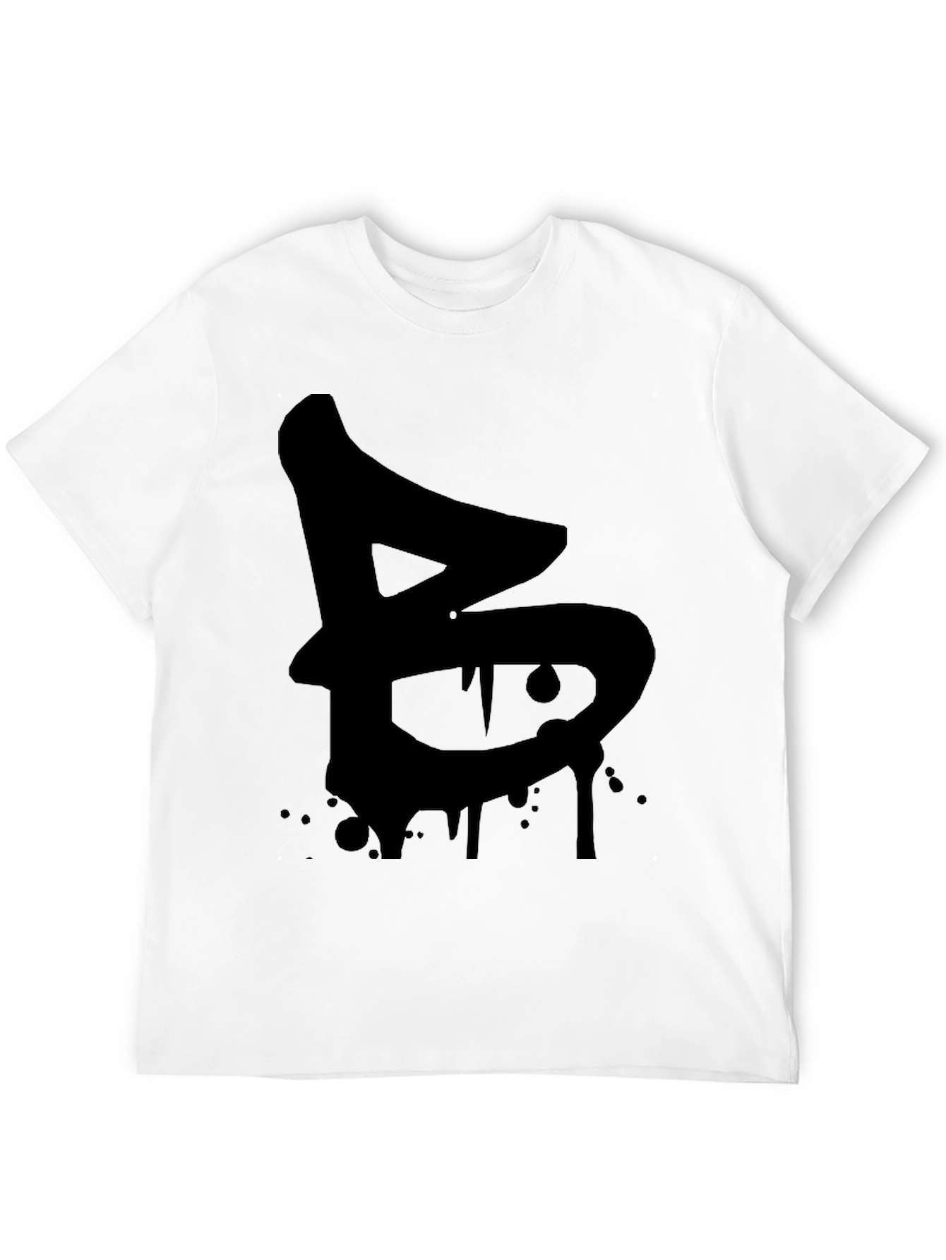 Black Urban Drip Letter B Black Graphic Tee view 12