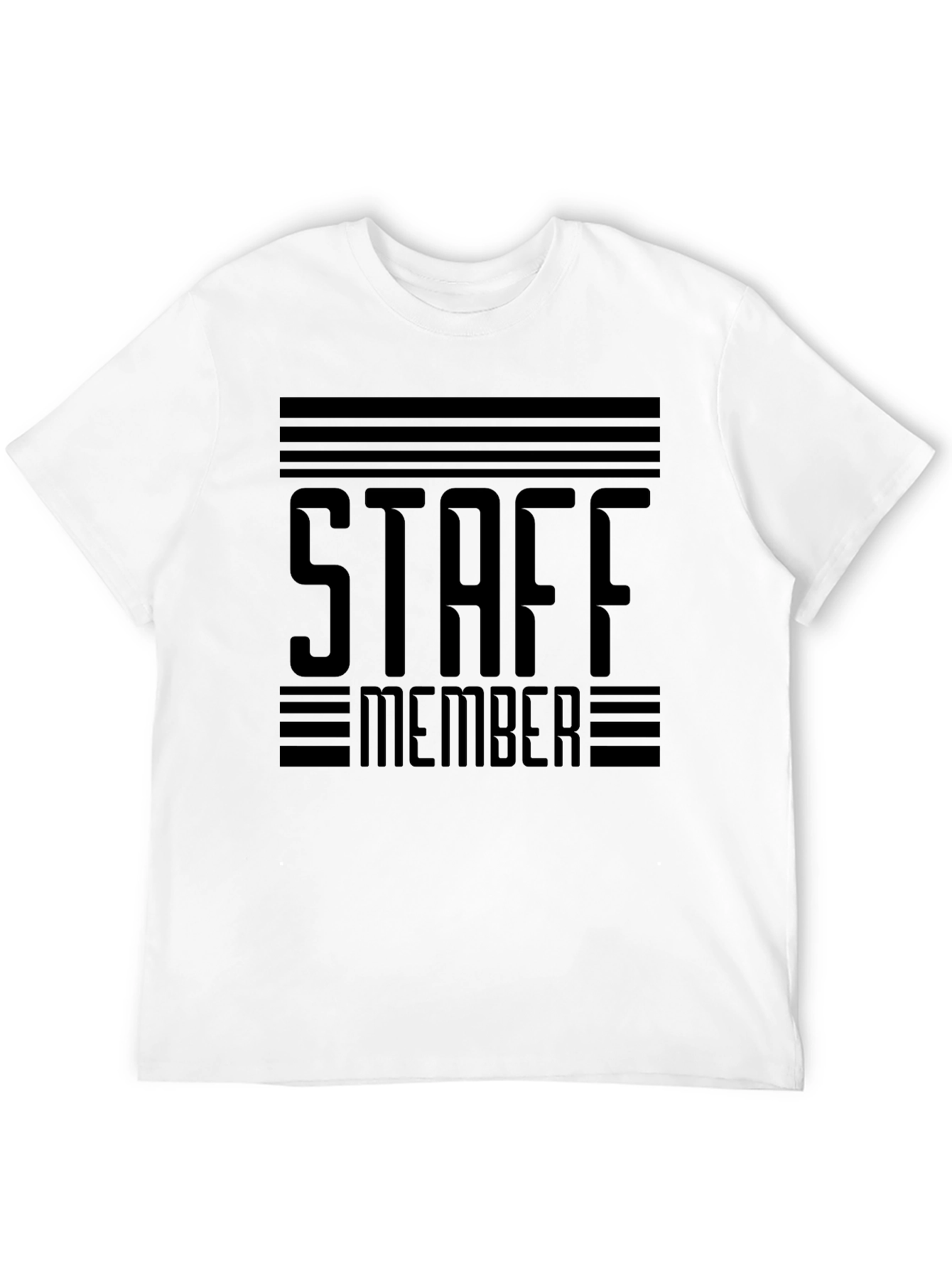 Black Staff Member Graphic T-Shirt - Black Crew Neck Tee view 12