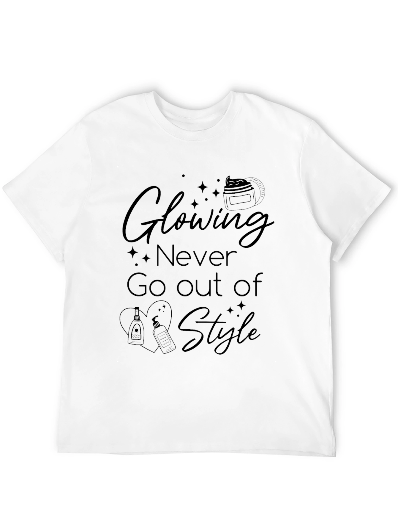 Black Glowing Never Goes Out of Style Black T-Shirt view 12