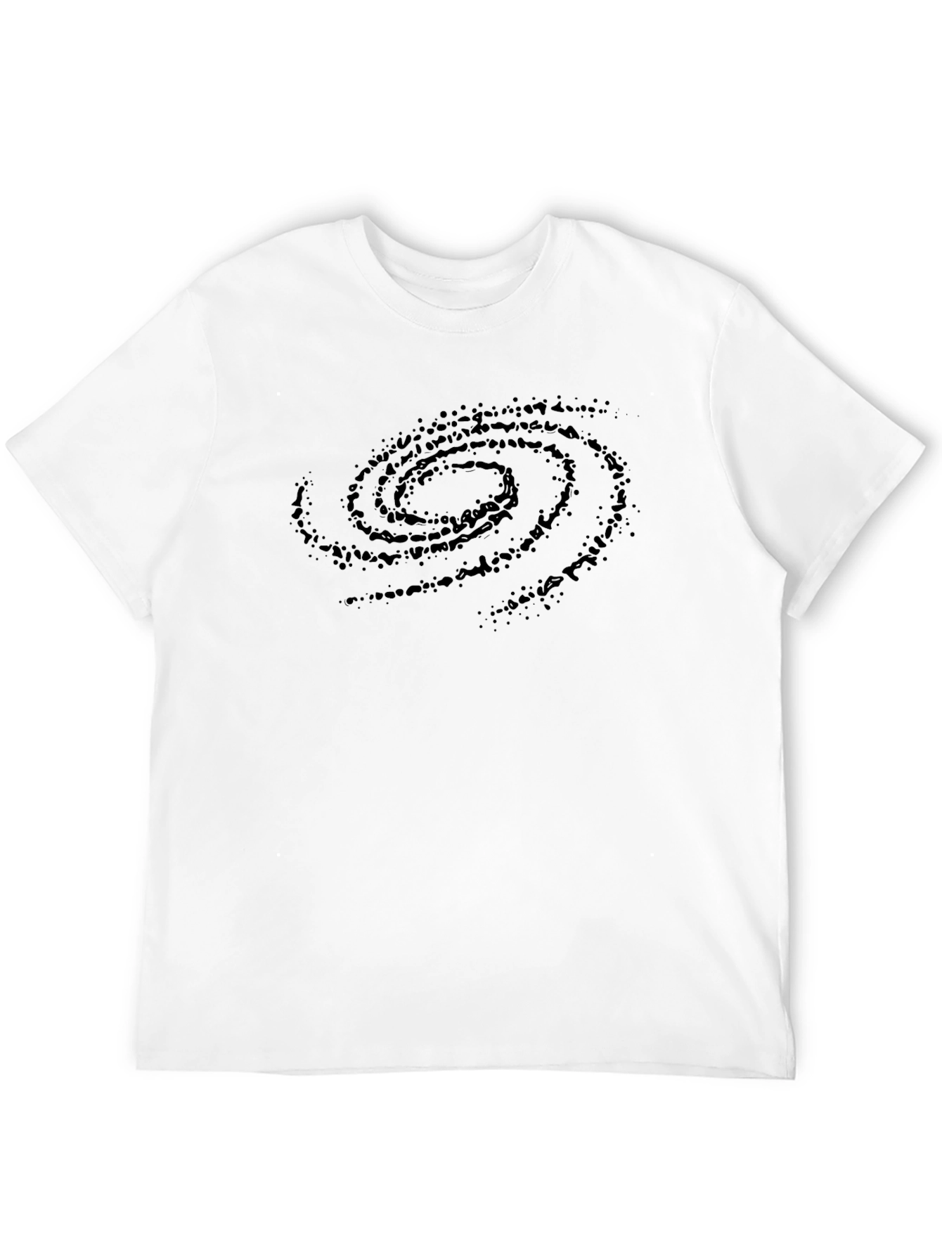 Black Galaxy Spiral Graphic Print T-Shirt - Black view 12