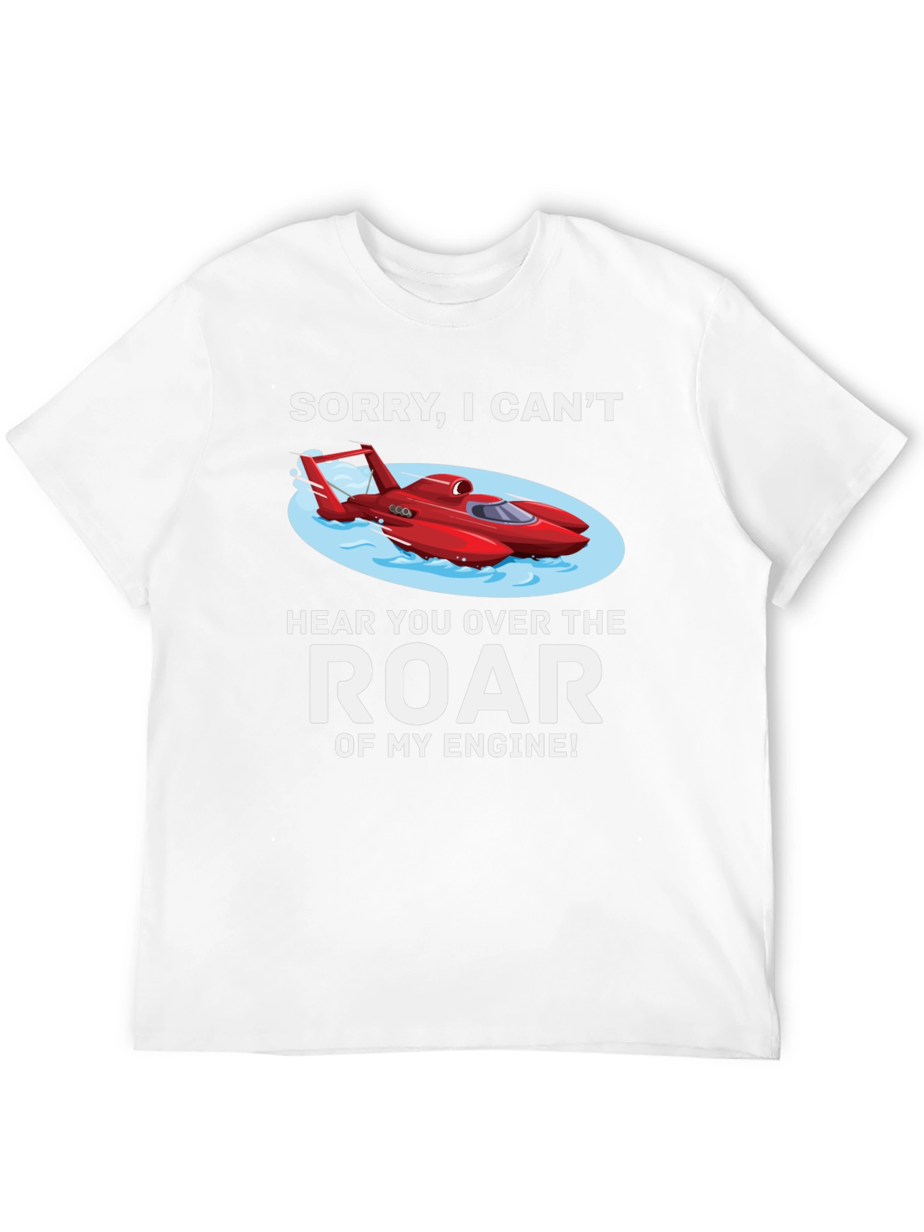 Black Funny Boat Engine T-Shirt - Can't Hear You! view 12