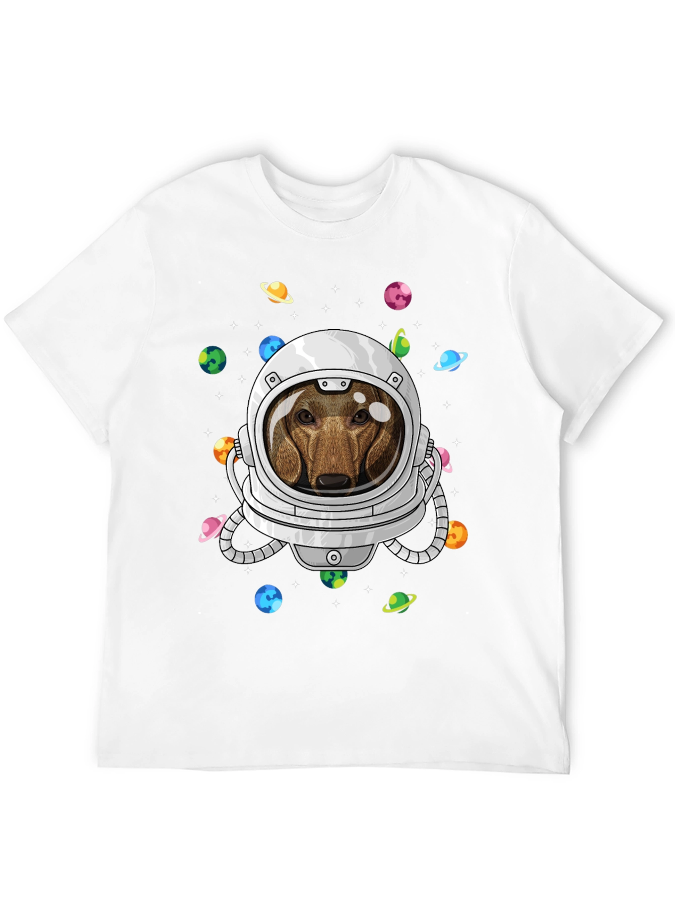Black Dachshund Astronaut T-Shirt - Space Dog Tee view 12