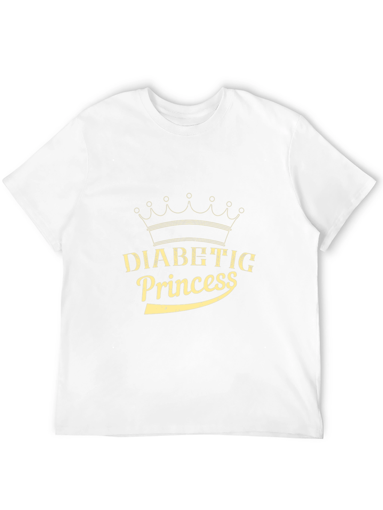 Black Diabetic Princess Graphic T-Shirt - Black Cotton Tee view 12