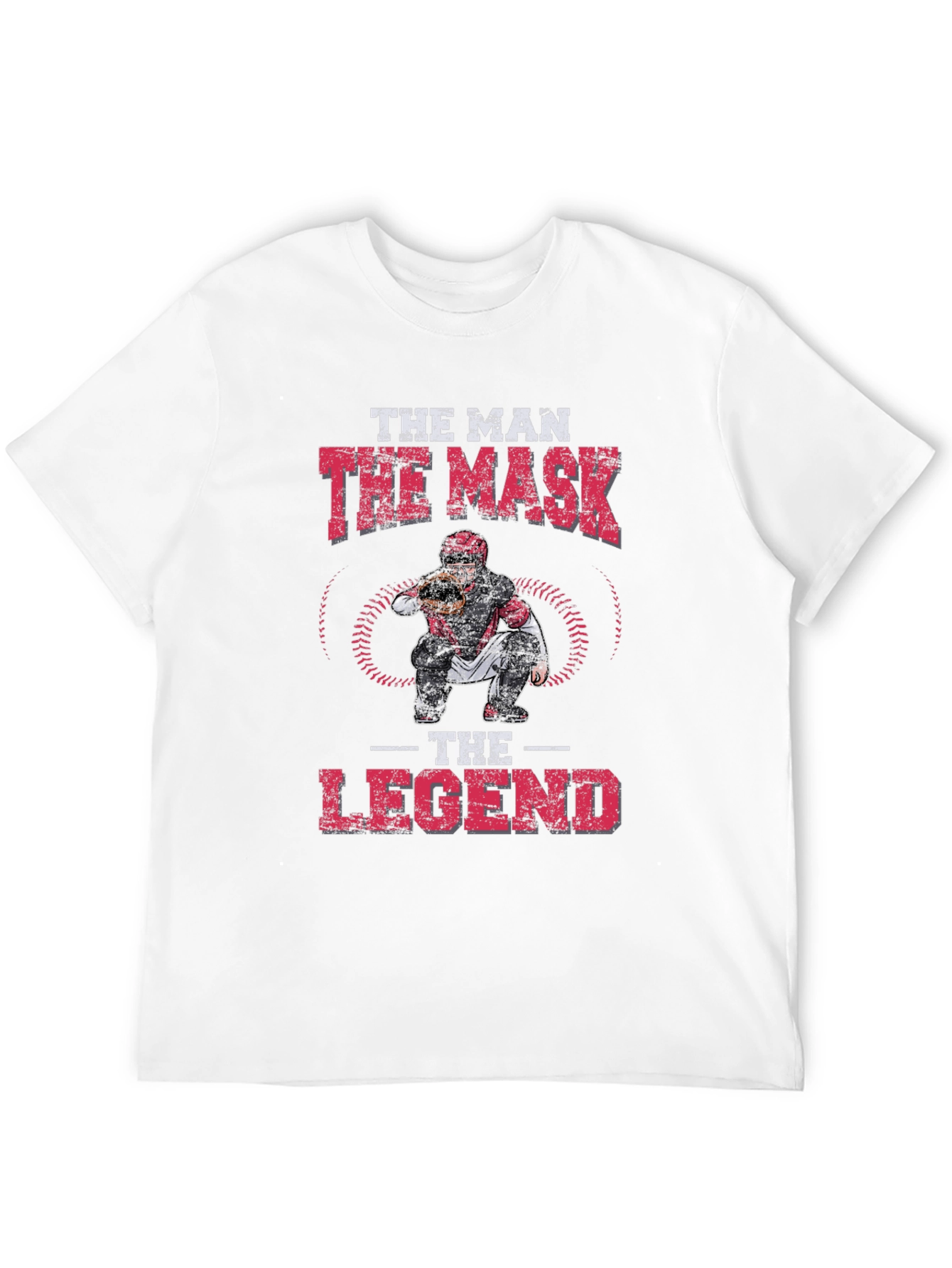 Black The Man, The Mask, The Legend Baseball Catcher Graphic Tee view 12