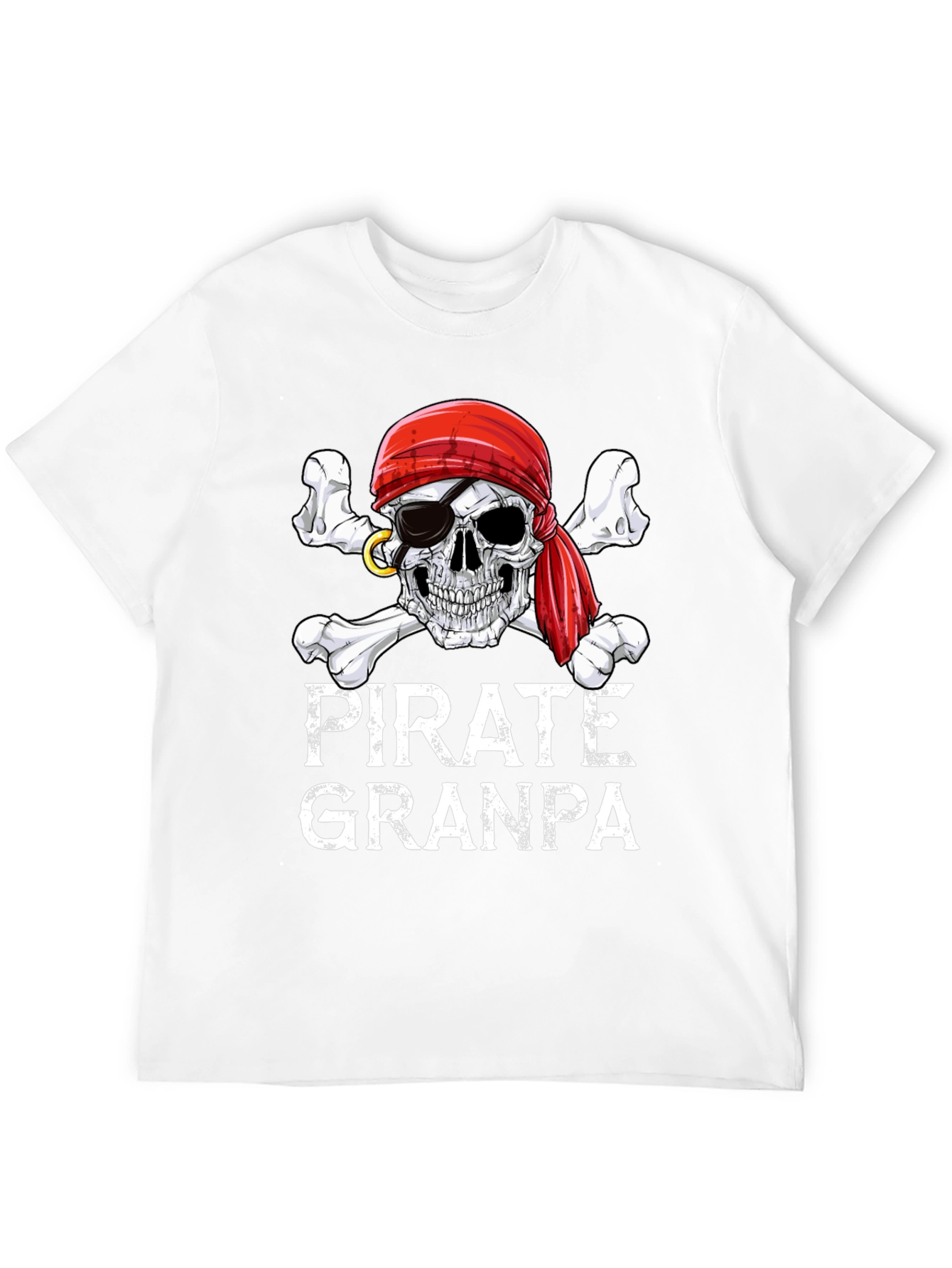 Pirate Granpa T-Shirt, Skull & Crossbones Graphic Tee - 12
