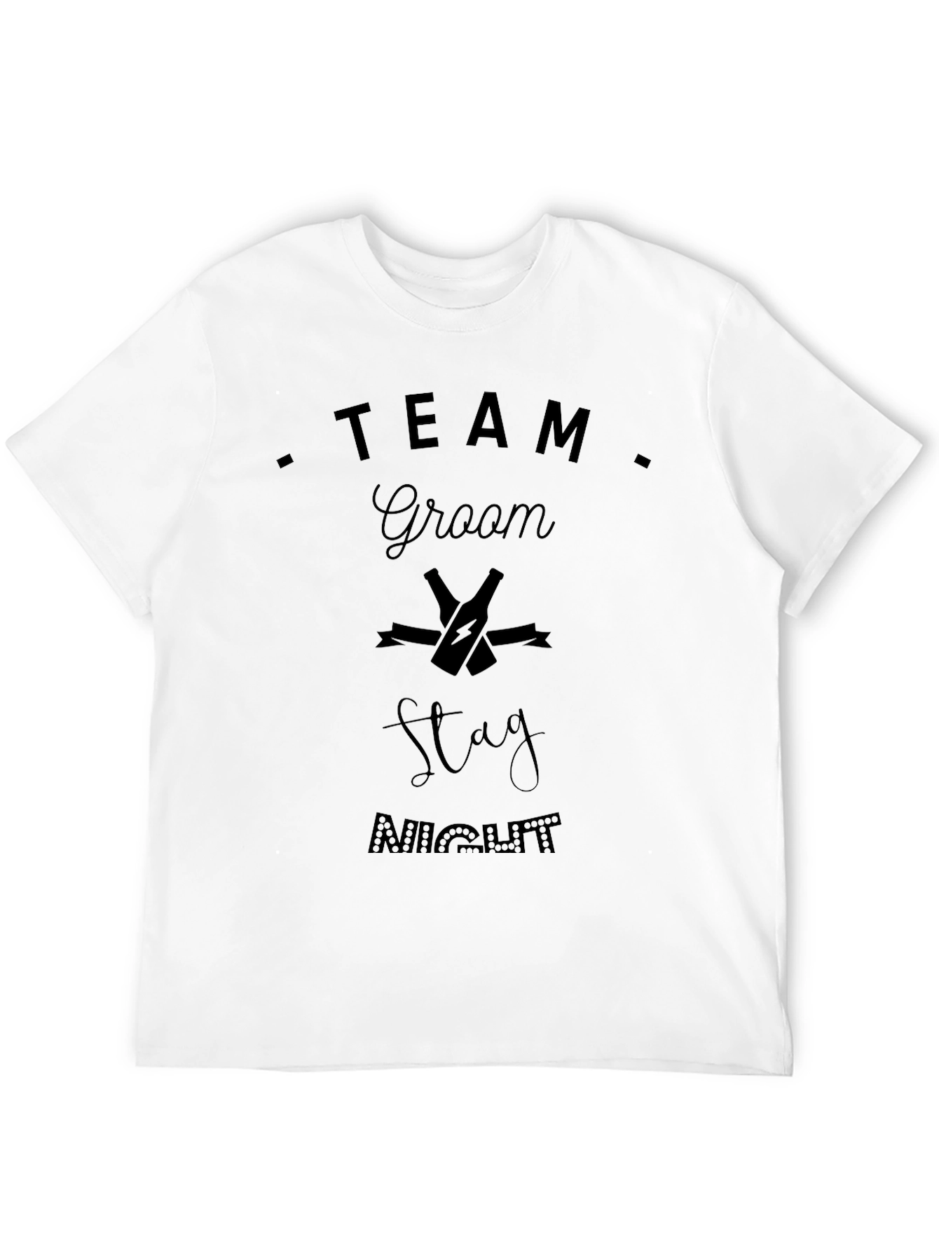 Black Team Groom Stag Night Black T-Shirt view 12