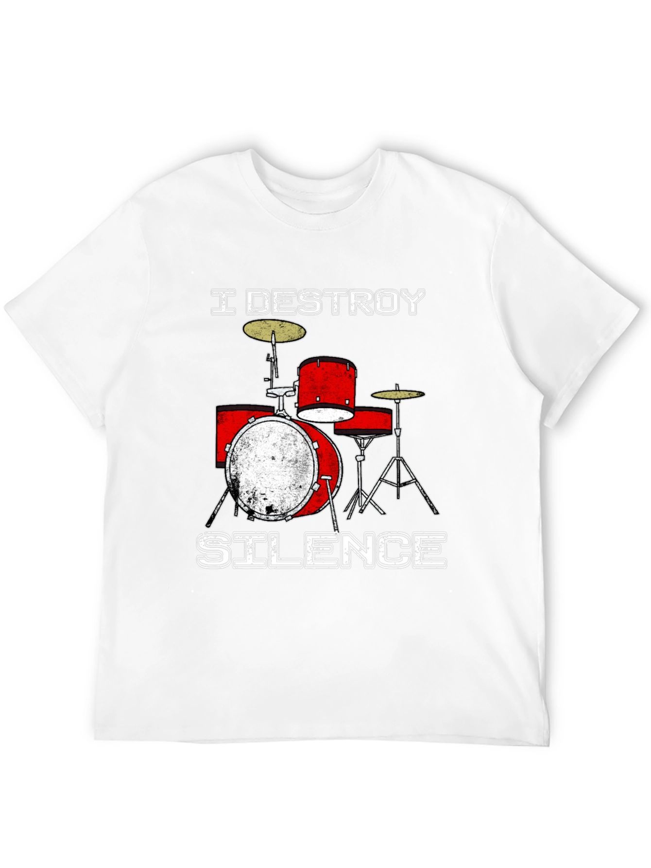 Black I Destroy Silence Drummer T-Shirt view 12