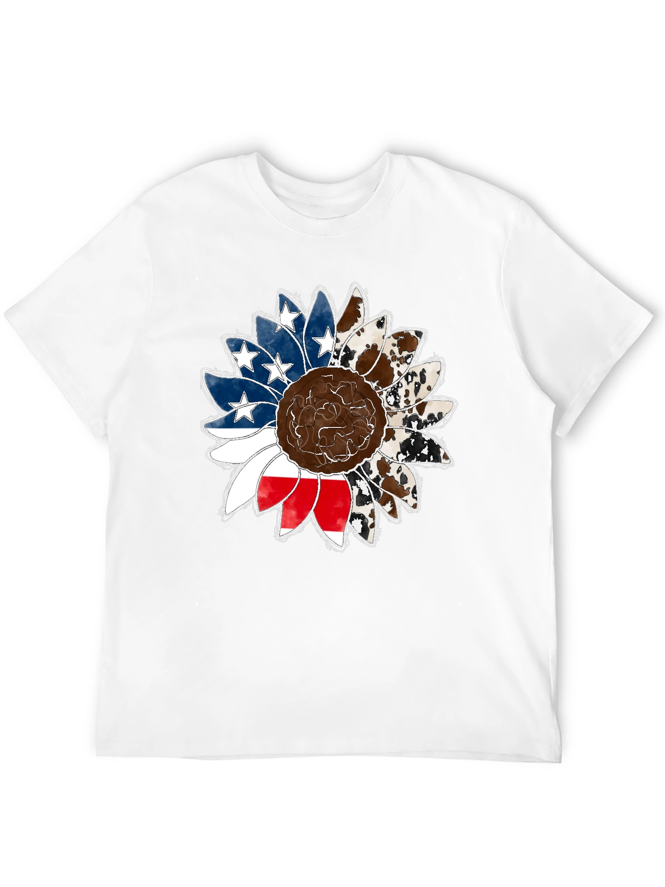 Black American Flag Sunflower Graphic Tee view 12