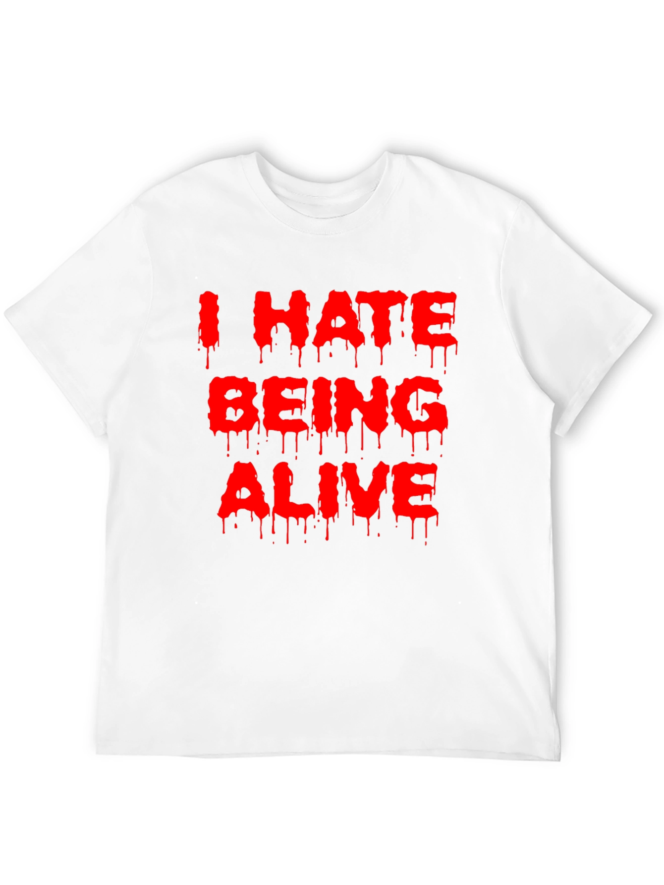 Black I Hate Being Alive Graphic Tee - Black Novelty T-Shirt view 12