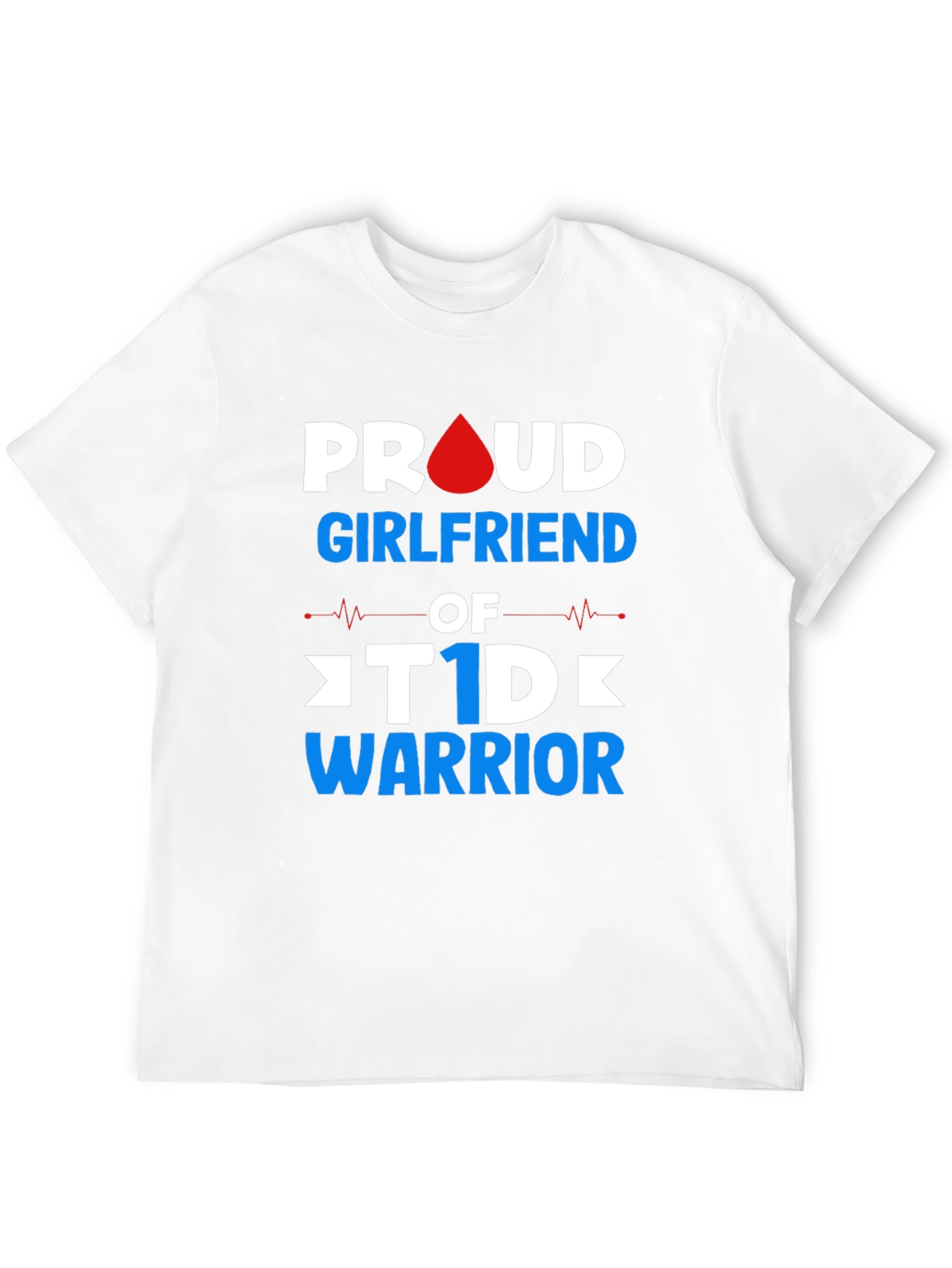 Black Proud Girlfriend T1D Warrior T-Shirt view 12