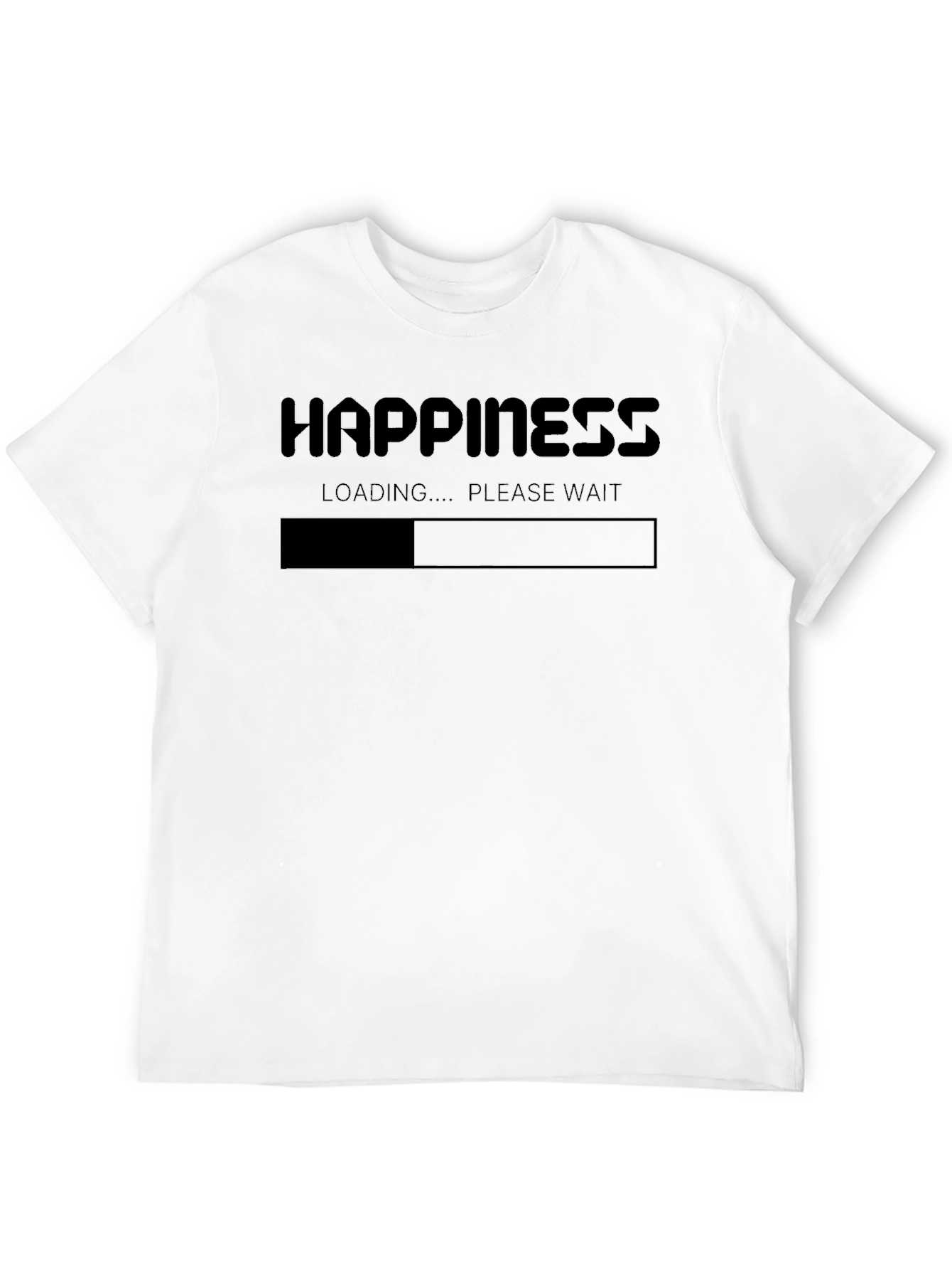 Black Happiness Loading T-Shirt - Funny Slogan Tee view 12