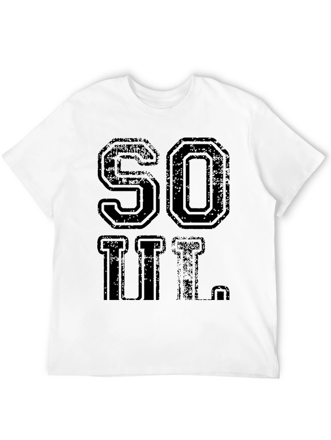 Black Vintage Style SOUL Black Graphic T-Shirt view 12