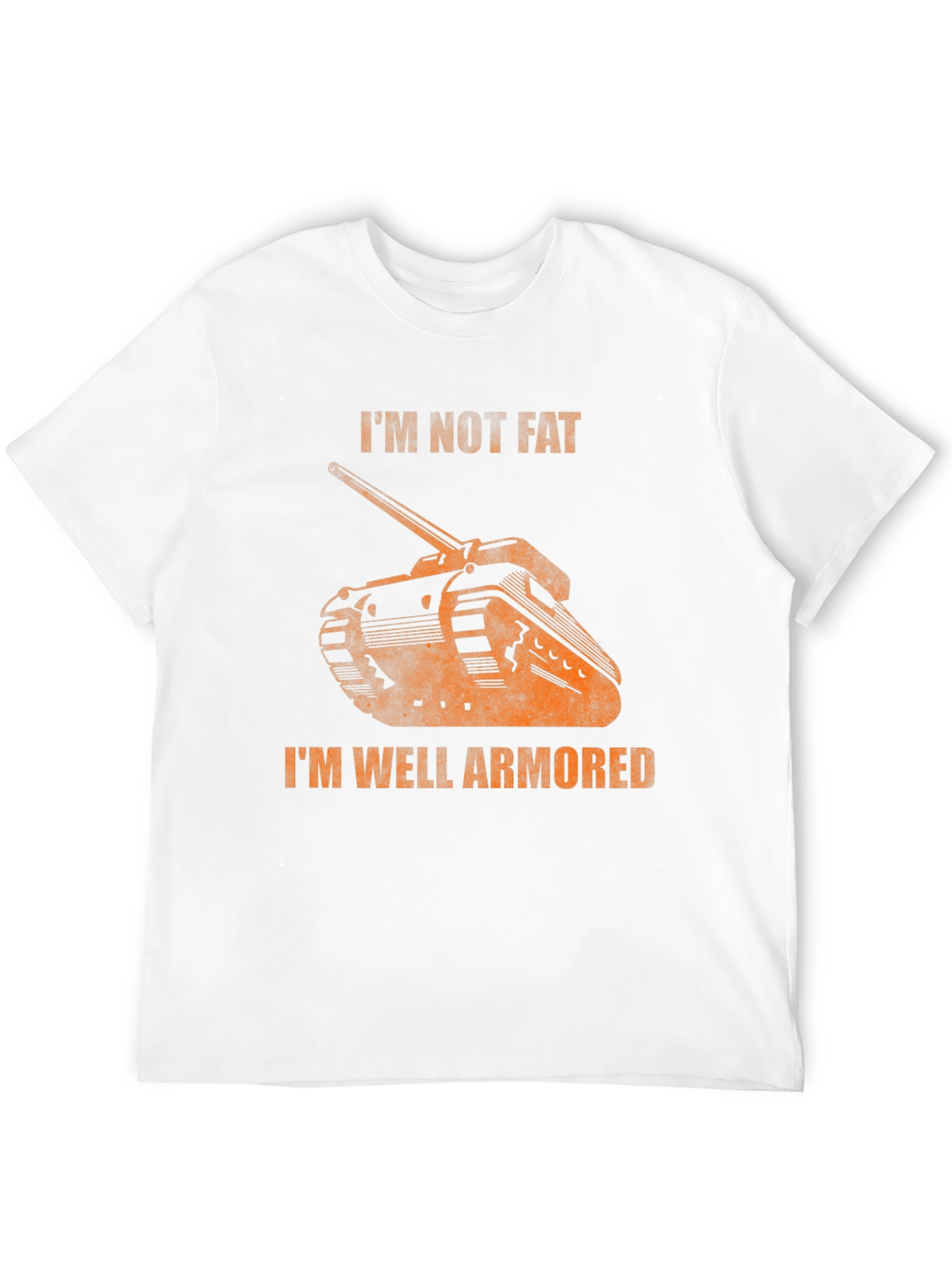 Black Funny Tank Graphic T-Shirt: I'm Not Fat, I'm Well Armored view 12