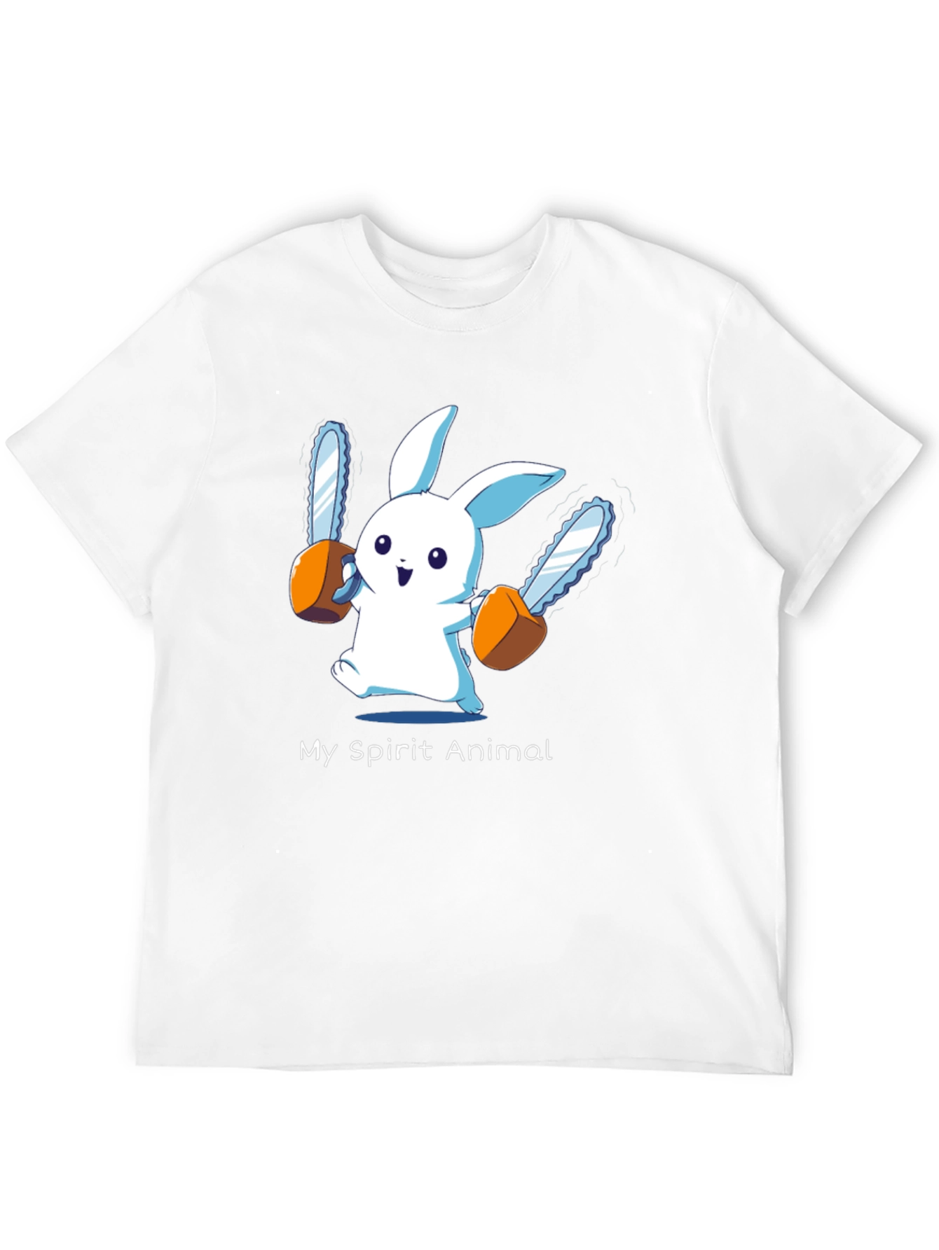 Black My Spirit Animal Chainsaw Bunny Graphic Tee view 12