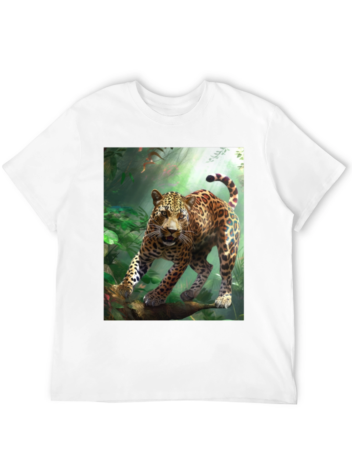 Black Leopard Jungle Graphic Tee - Wild Animal Print view 12