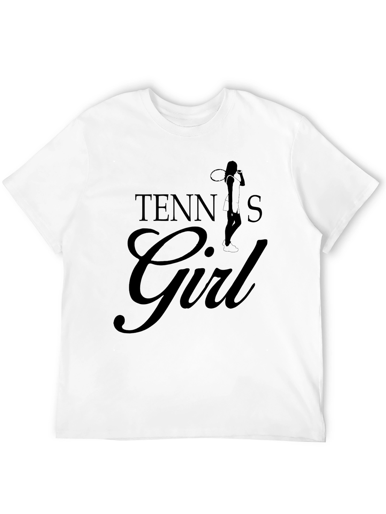 Black Tennis Girl Black T-Shirt - Sporty Fashion view 12