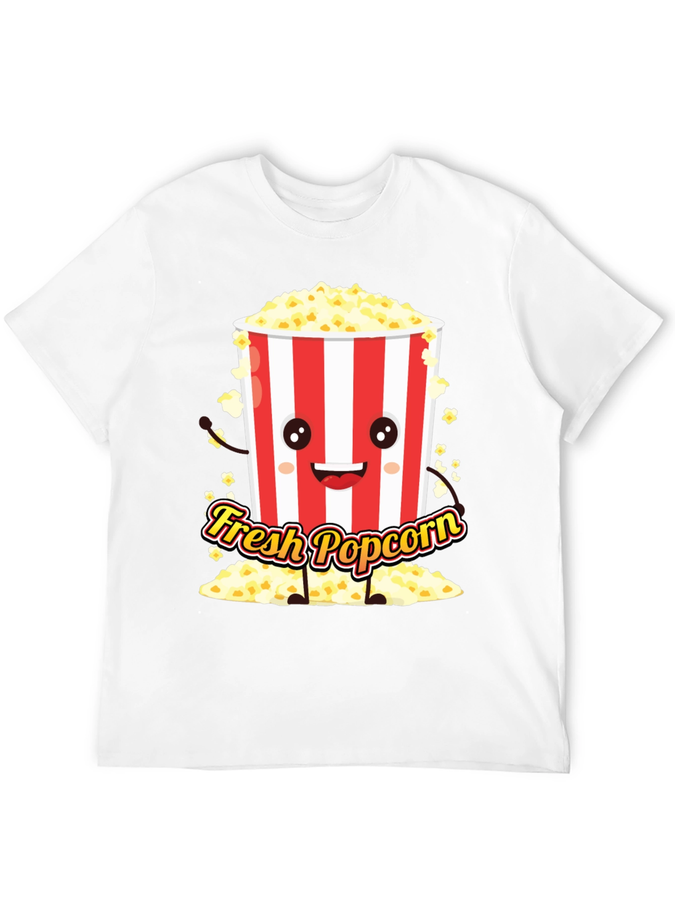 Black Fresh Popcorn Graphic Tee - Movie Night Shirt view 12