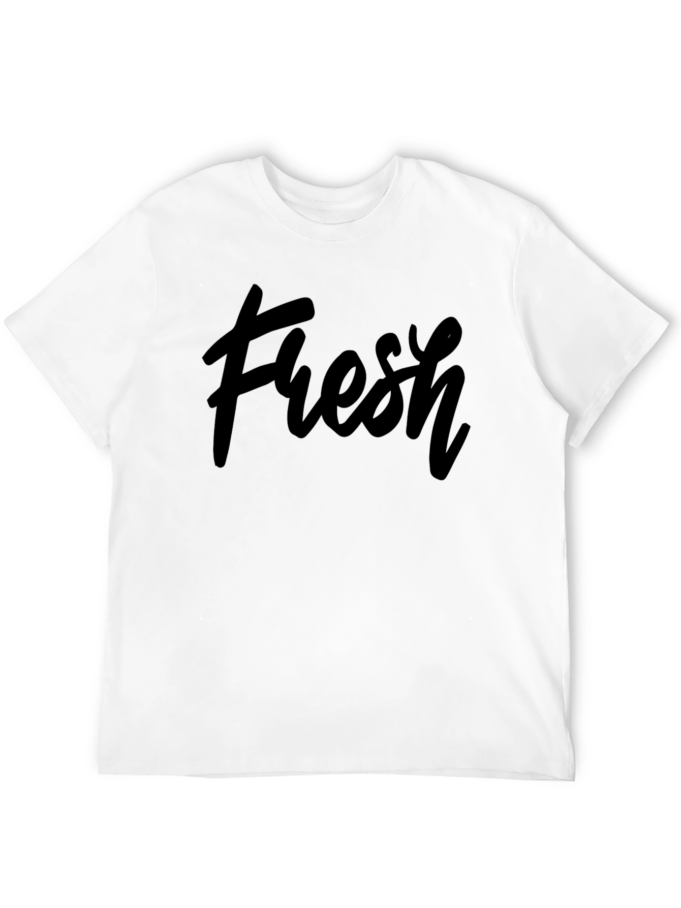 Black Men's Fresh Graphic Print Black T-Shirt view 12