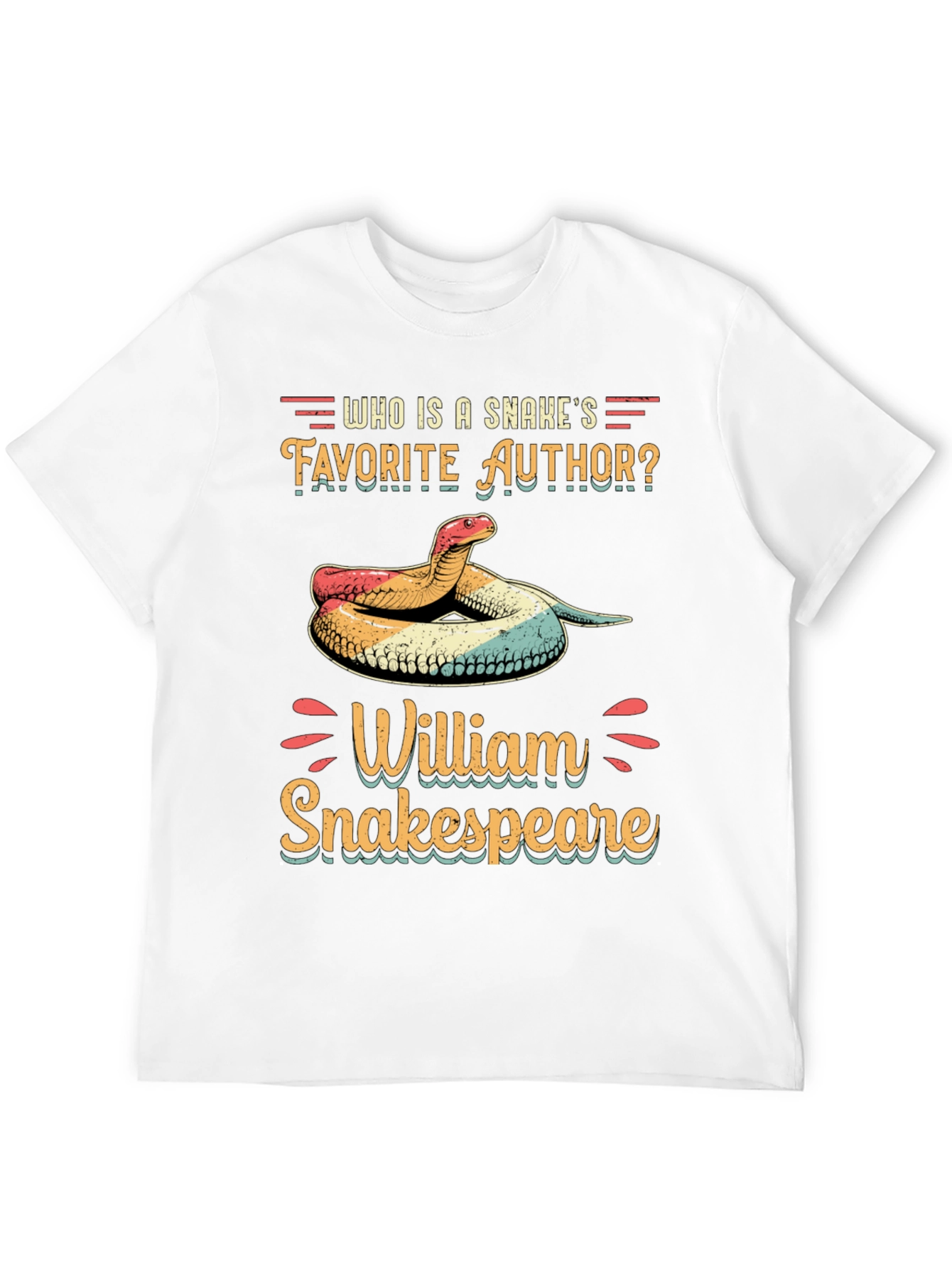 Black Funny Snake T-Shirt - William Snakespeare view 12