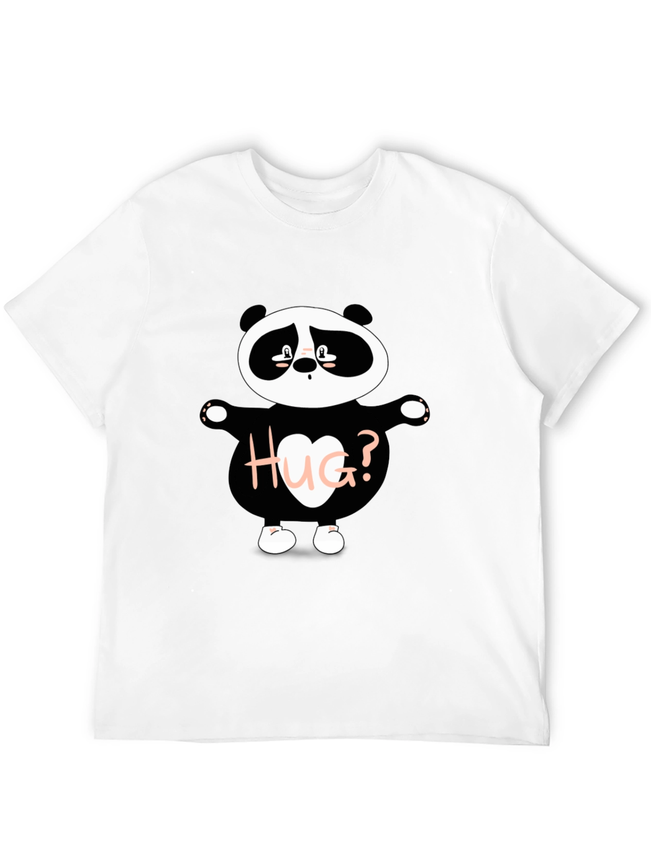 Black Cute Panda 'Hug?' Graphic T-Shirt view 12