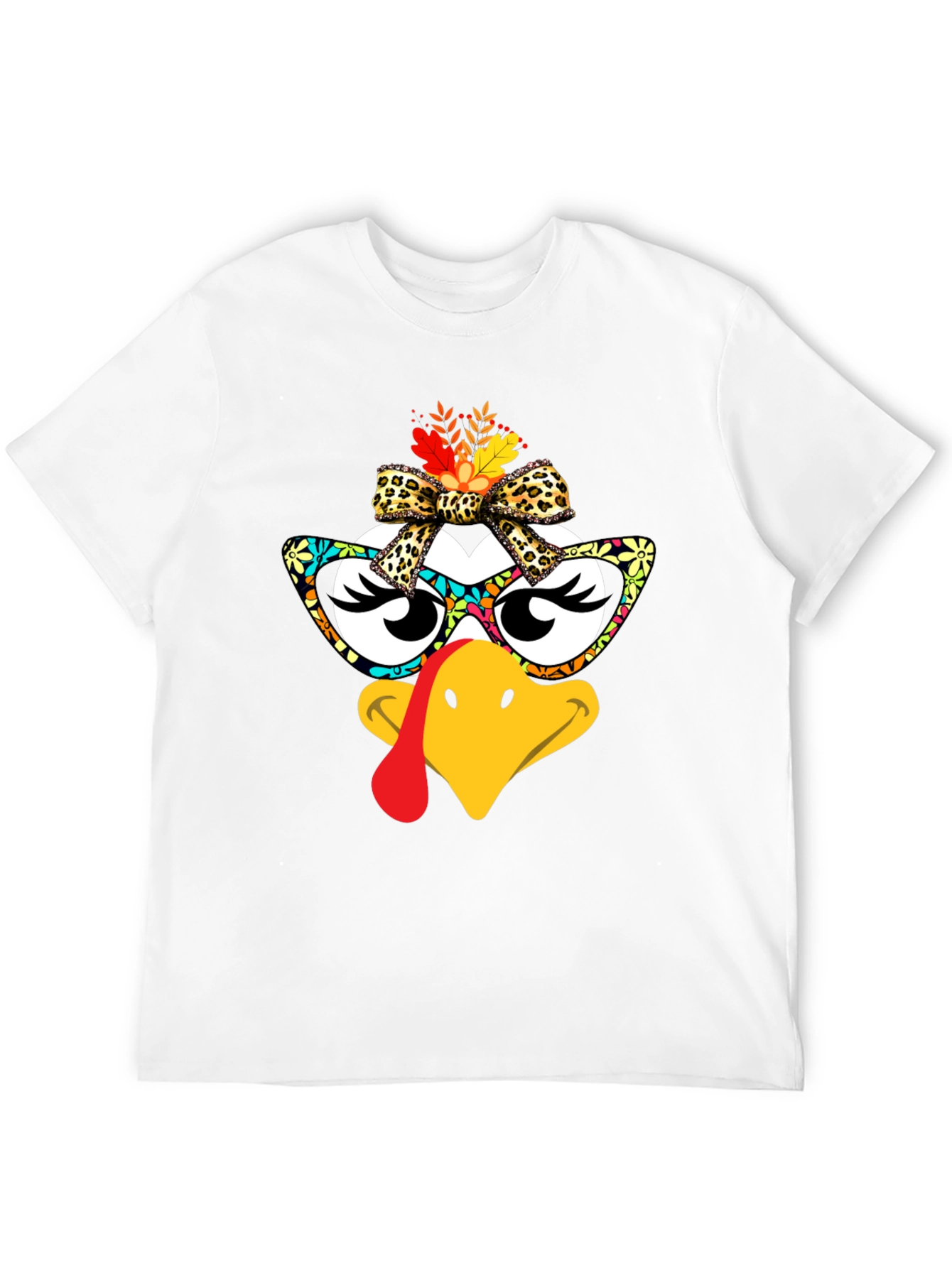 Black Thanksgiving Turkey Face T-Shirt view 12