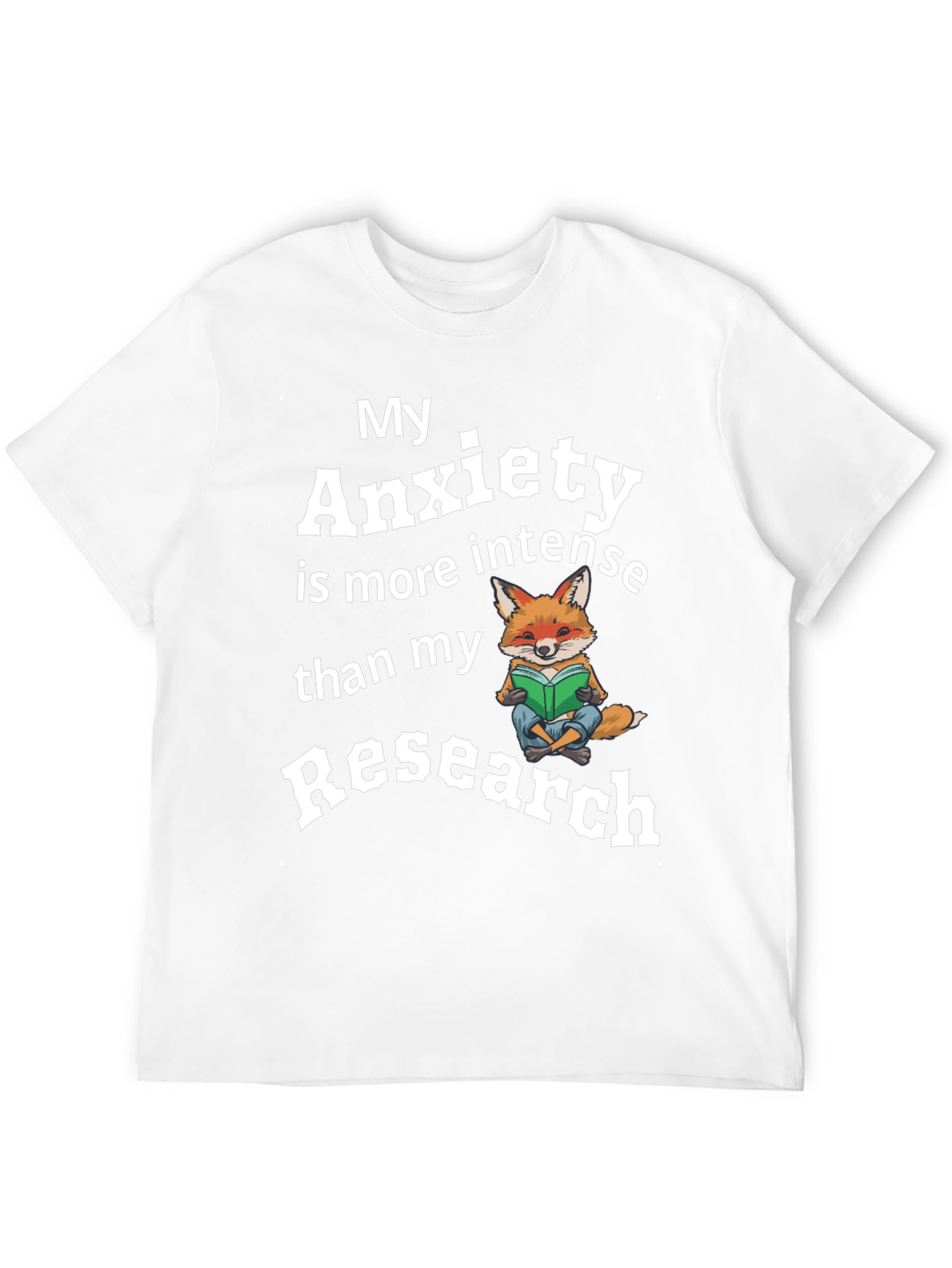 Black My Anxiety Research Fox T-Shirt Funny Novelty view 12