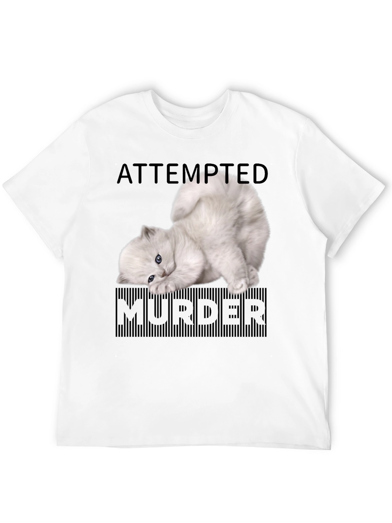 Black Attempted Murder Kitten T-Shirt - Funny Cat Lover Tee view 12