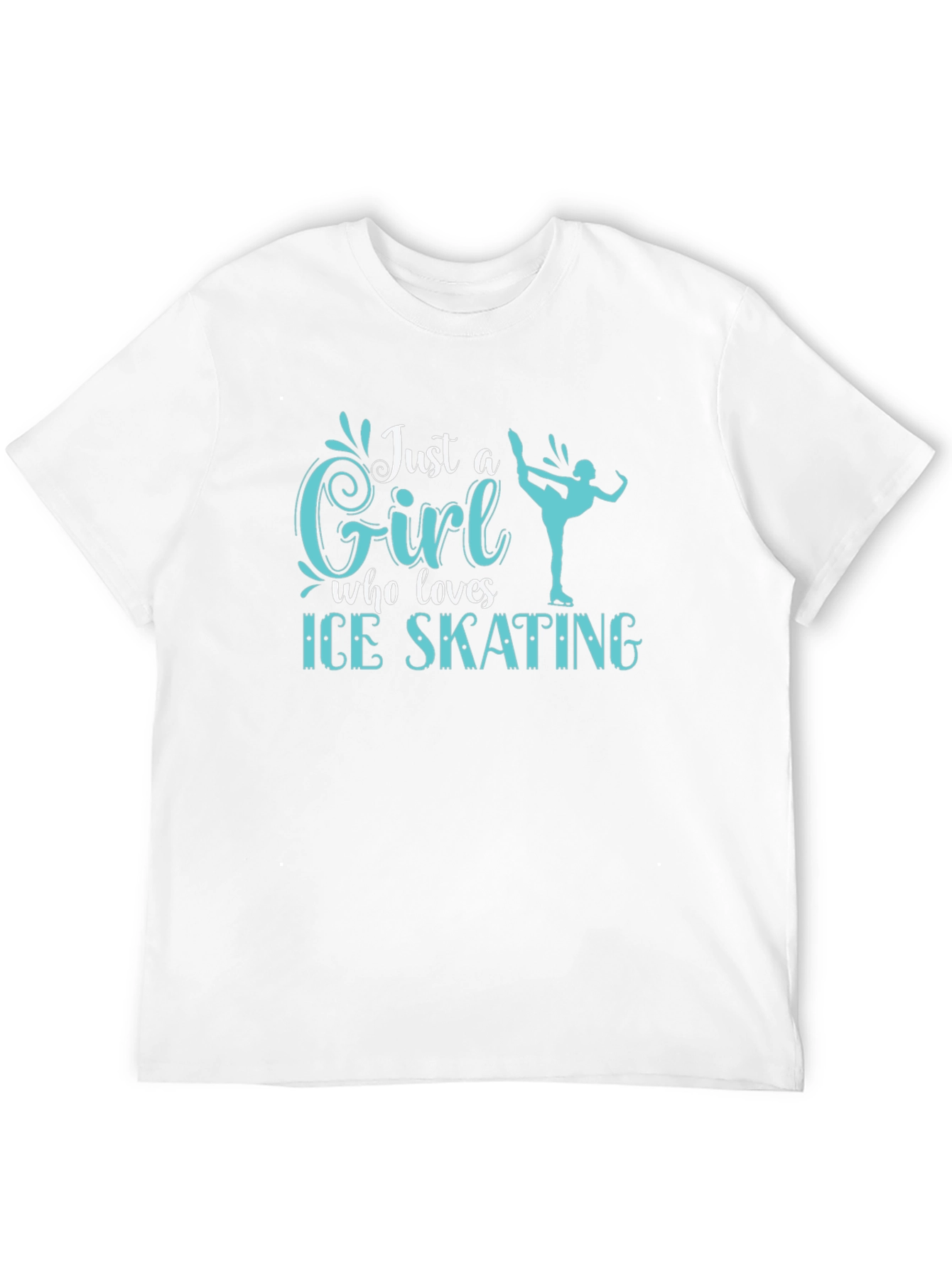Black Just a Girl Who Loves Ice Skating T-Shirt view 12