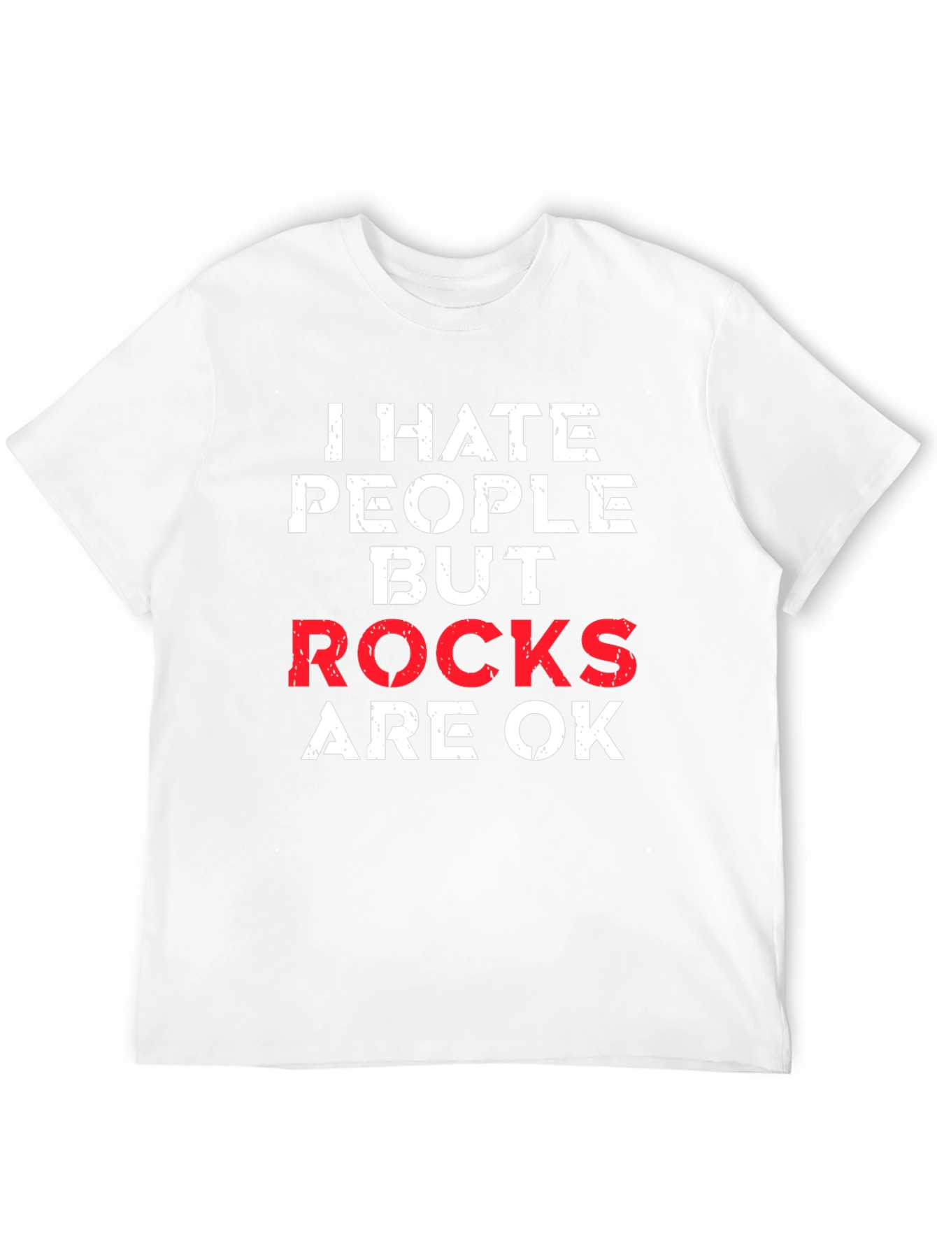 Black I Hate People But Rocks Are OK Graphic Tee view 12