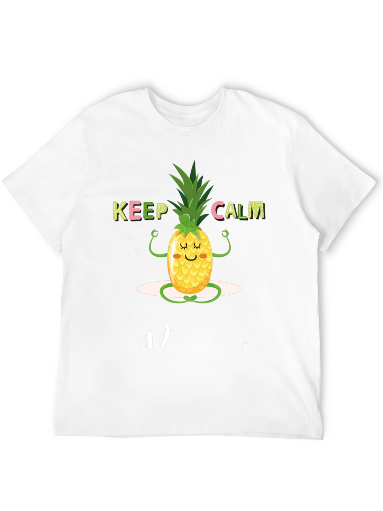 Black Keep Calm Pineapple T-Shirt view 12